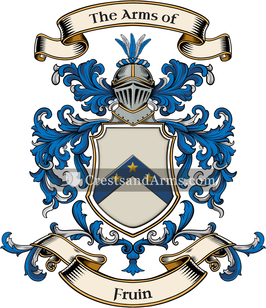 The Fruin coat of arms, drawn from the recorded blazon