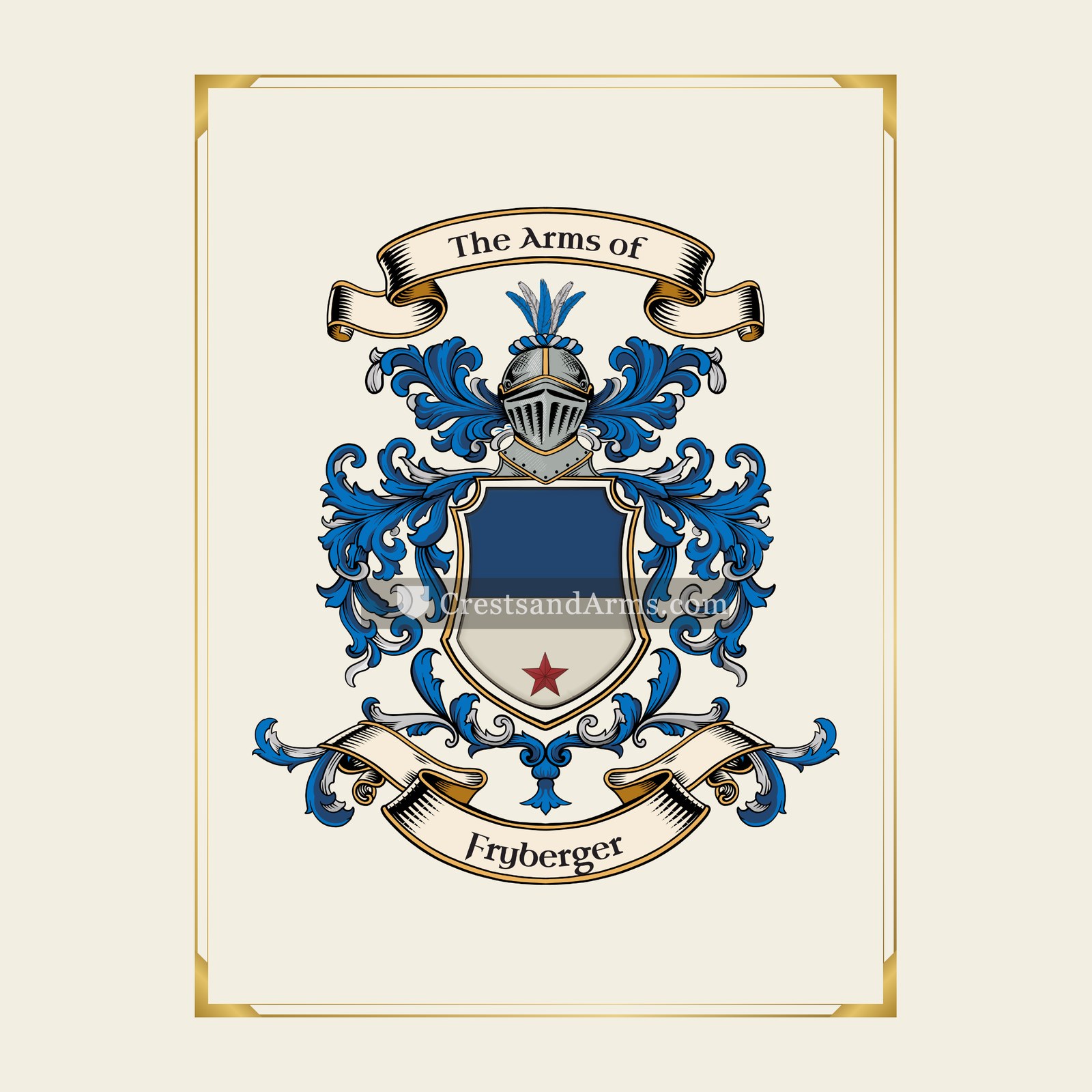 With gold border