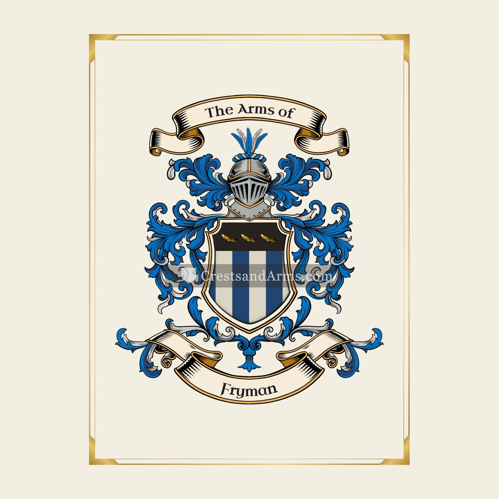 With gold border