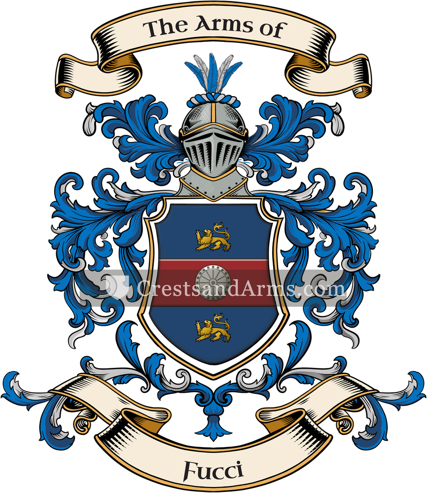 The Fucci coat of arms, drawn from the recorded blazon