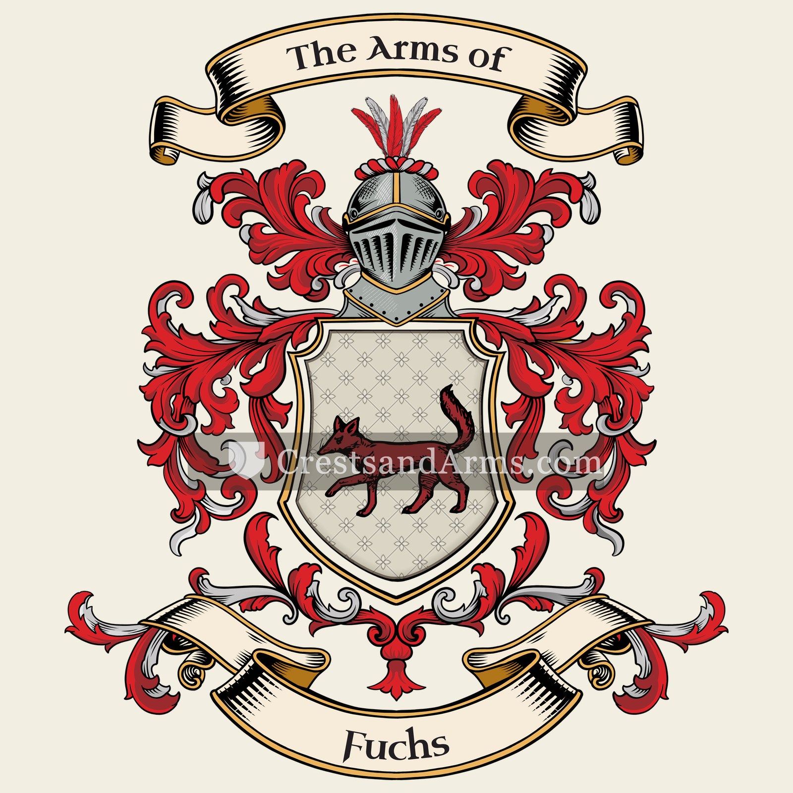 The Fuchs coat of arms, drawn from the recorded blazon