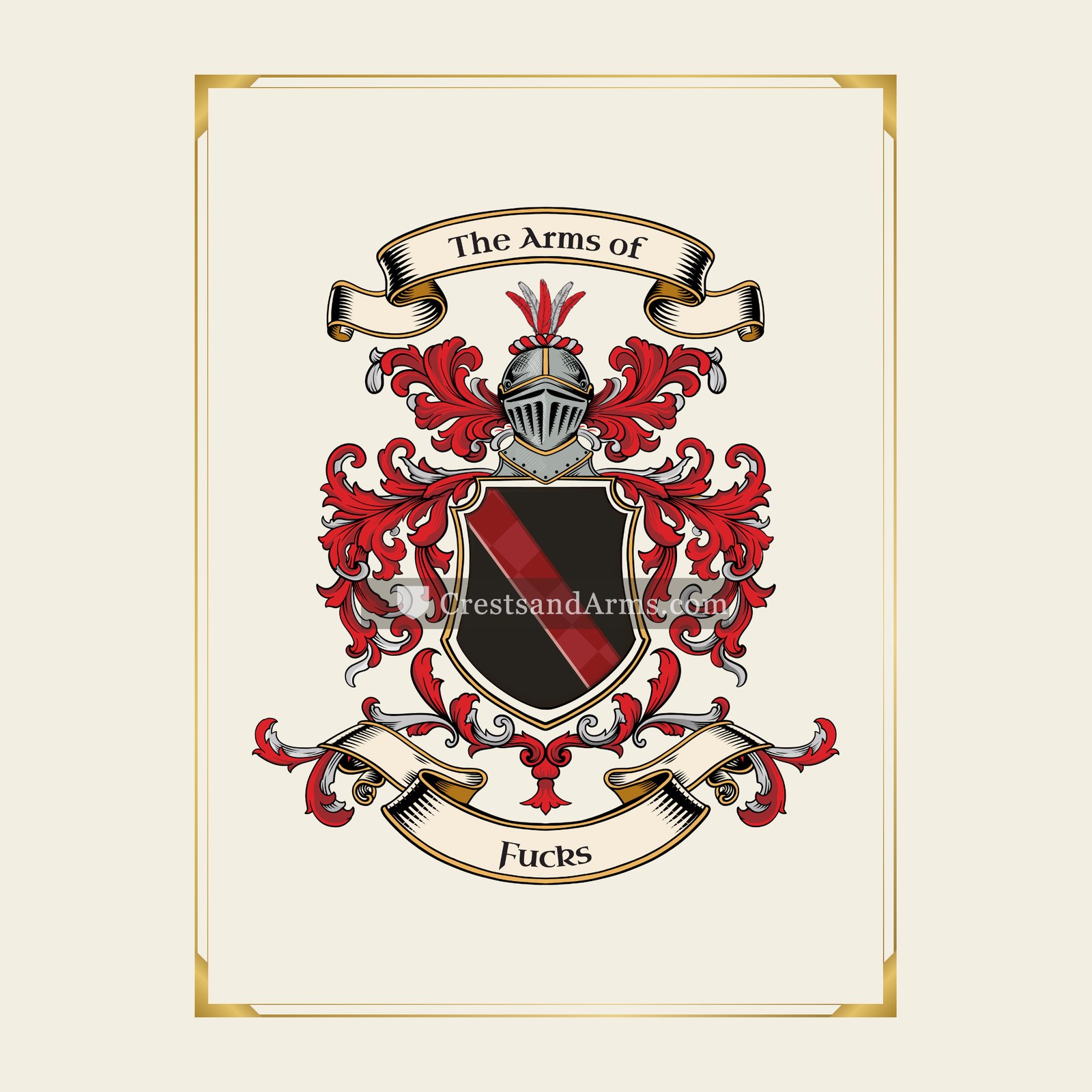 With gold border