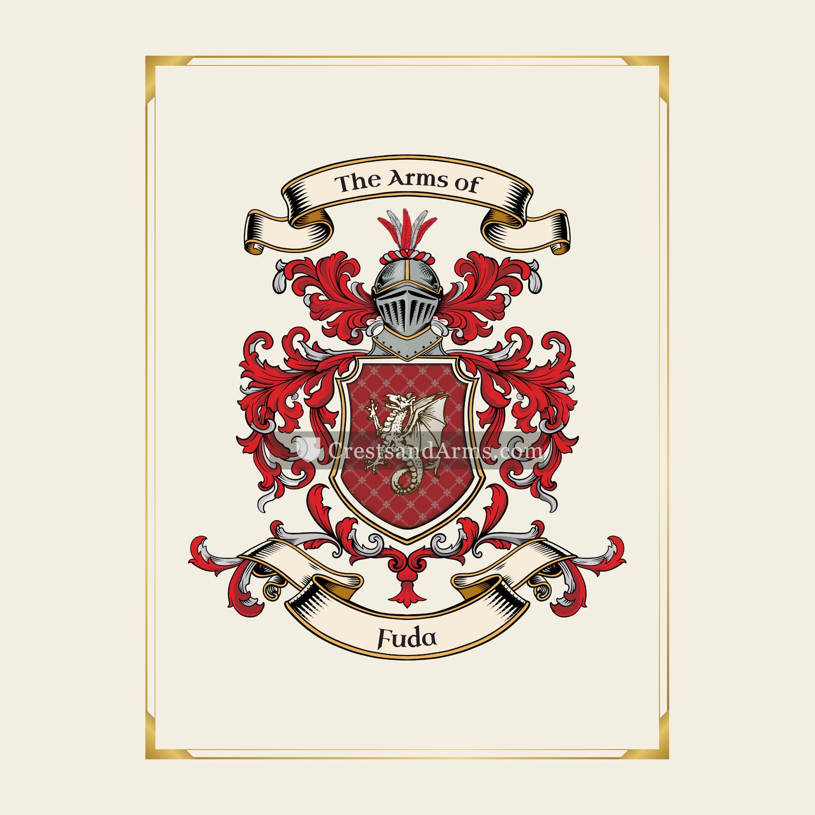 With gold border