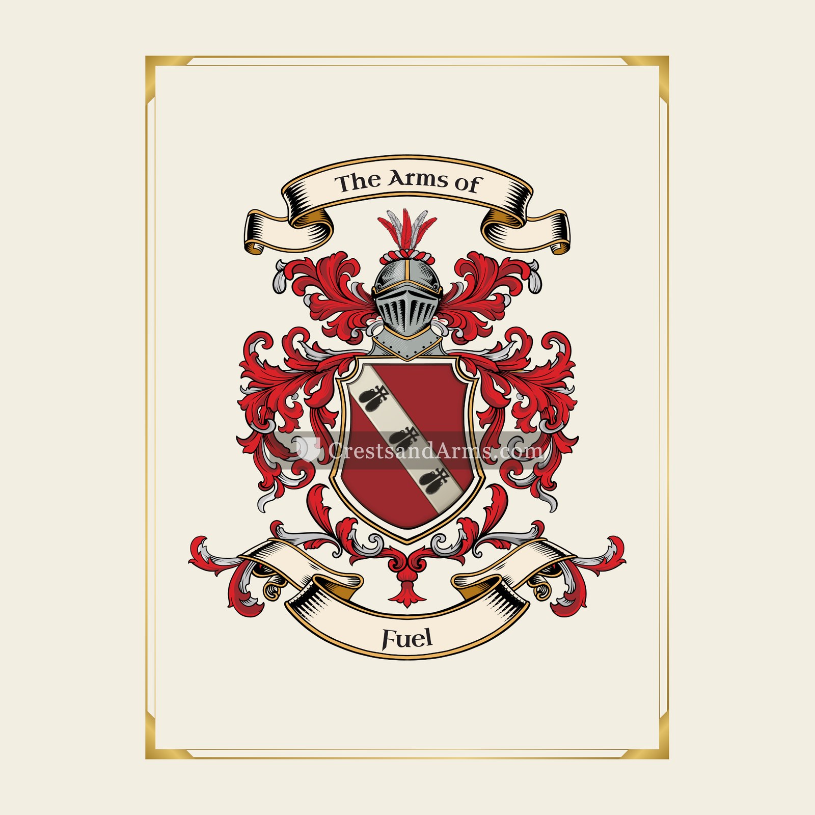 With gold border