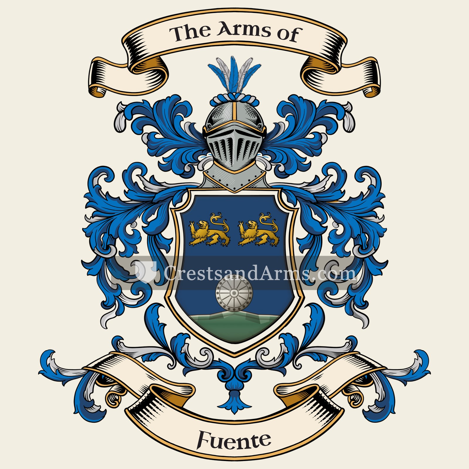 The Fuente coat of arms, drawn from the recorded blazon