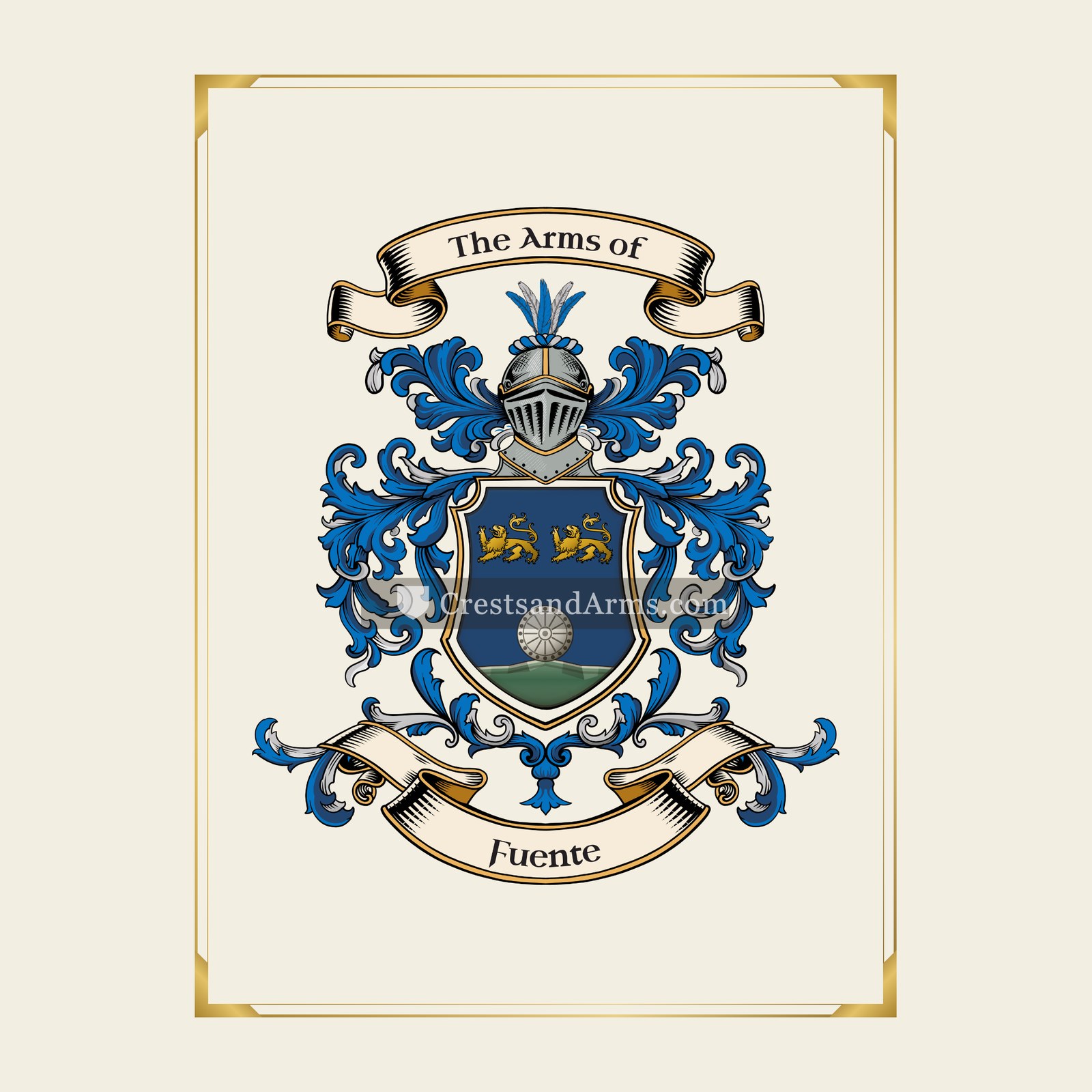 With gold border