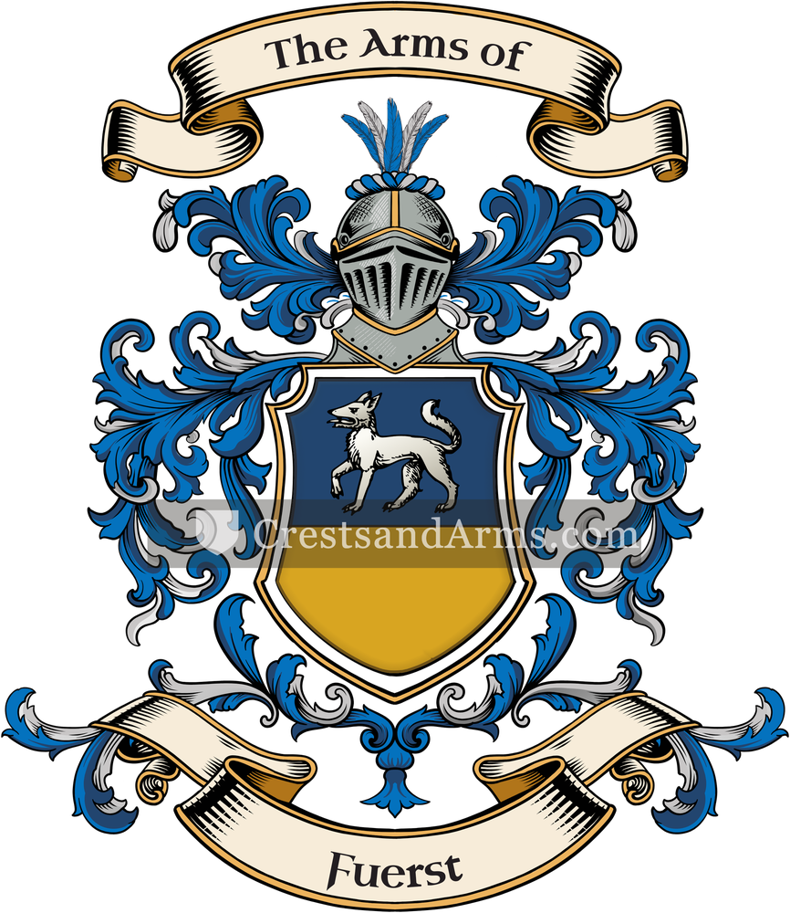 The Fuerst coat of arms, drawn from the recorded blazon