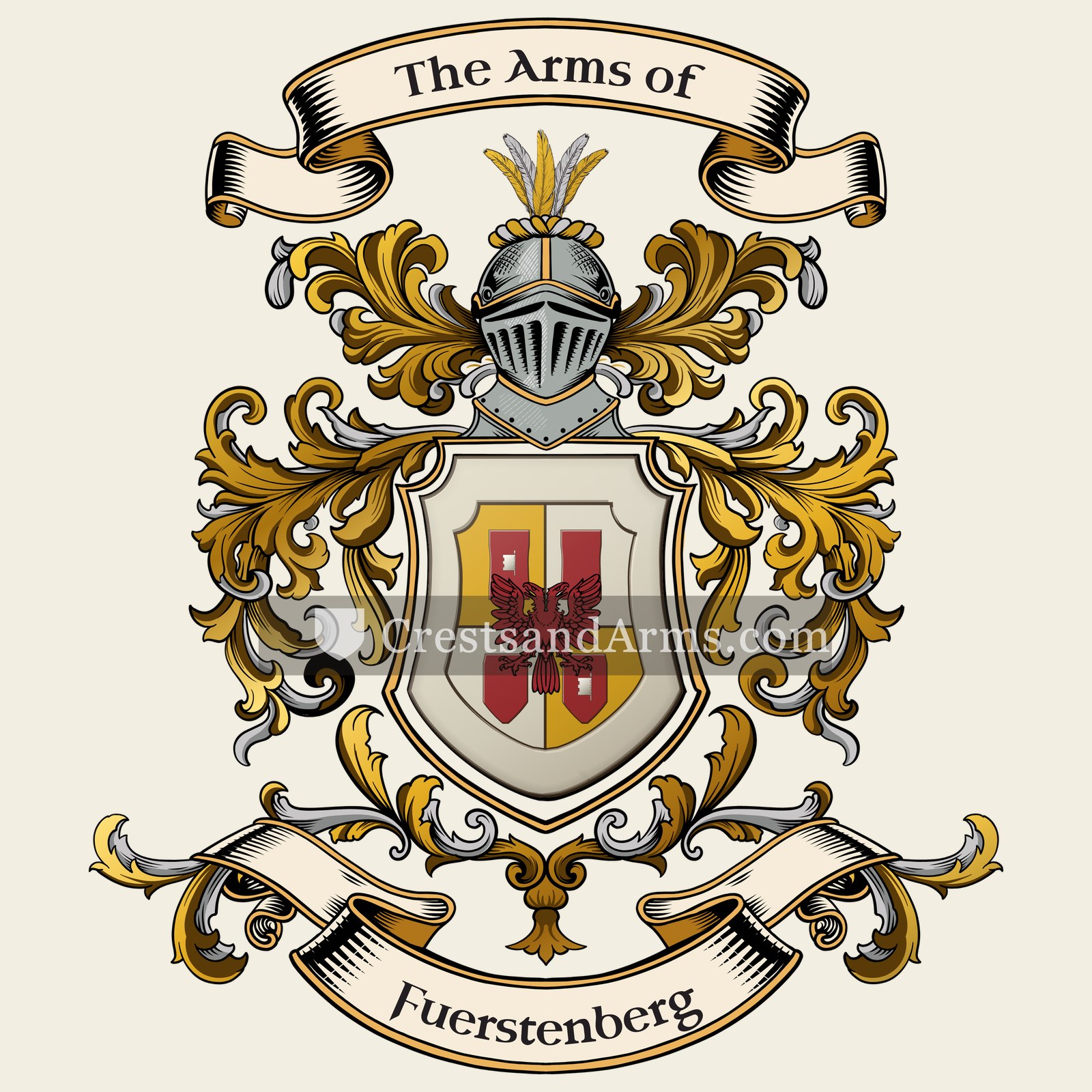 The Fuerstenberg coat of arms, drawn from the recorded blazon