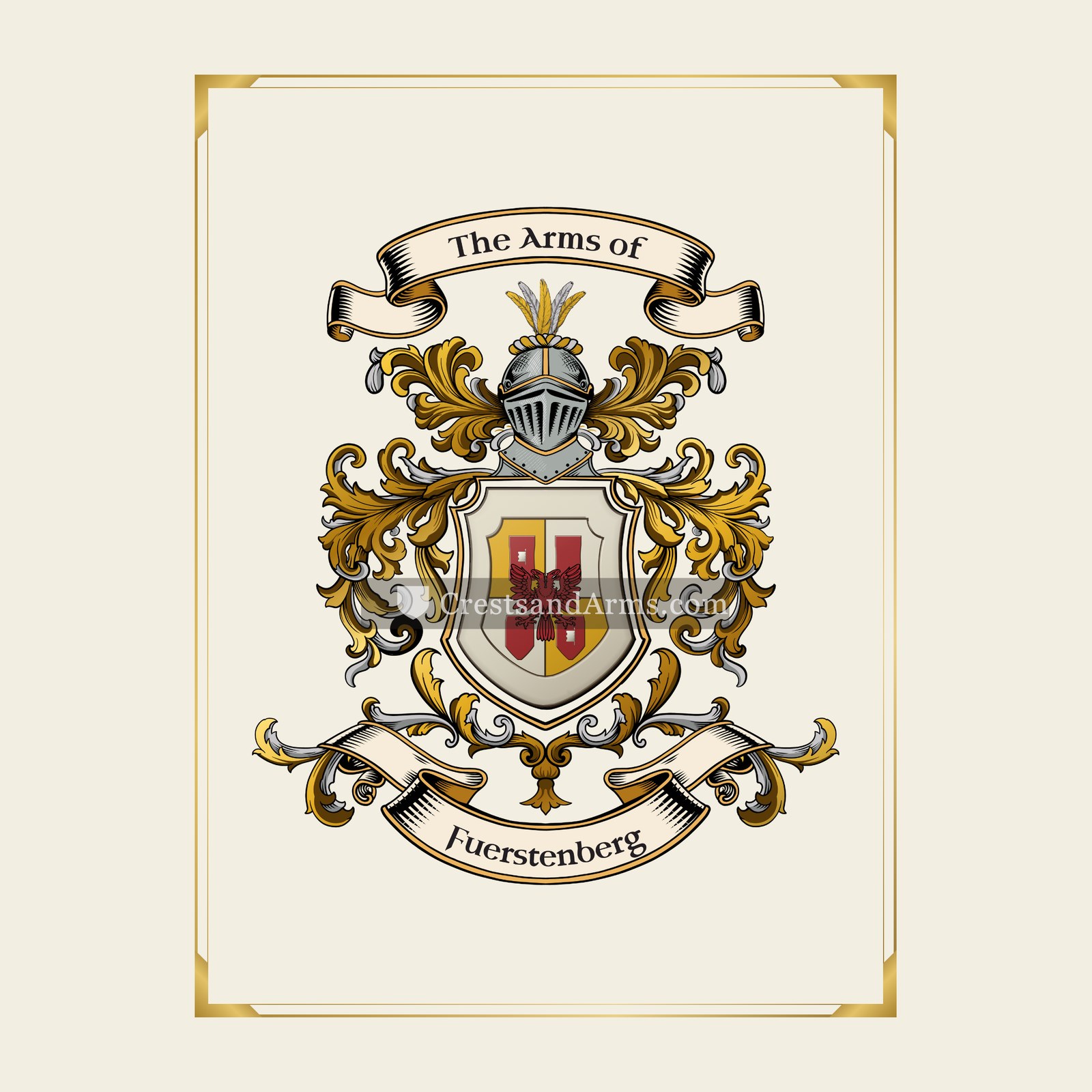 With gold border