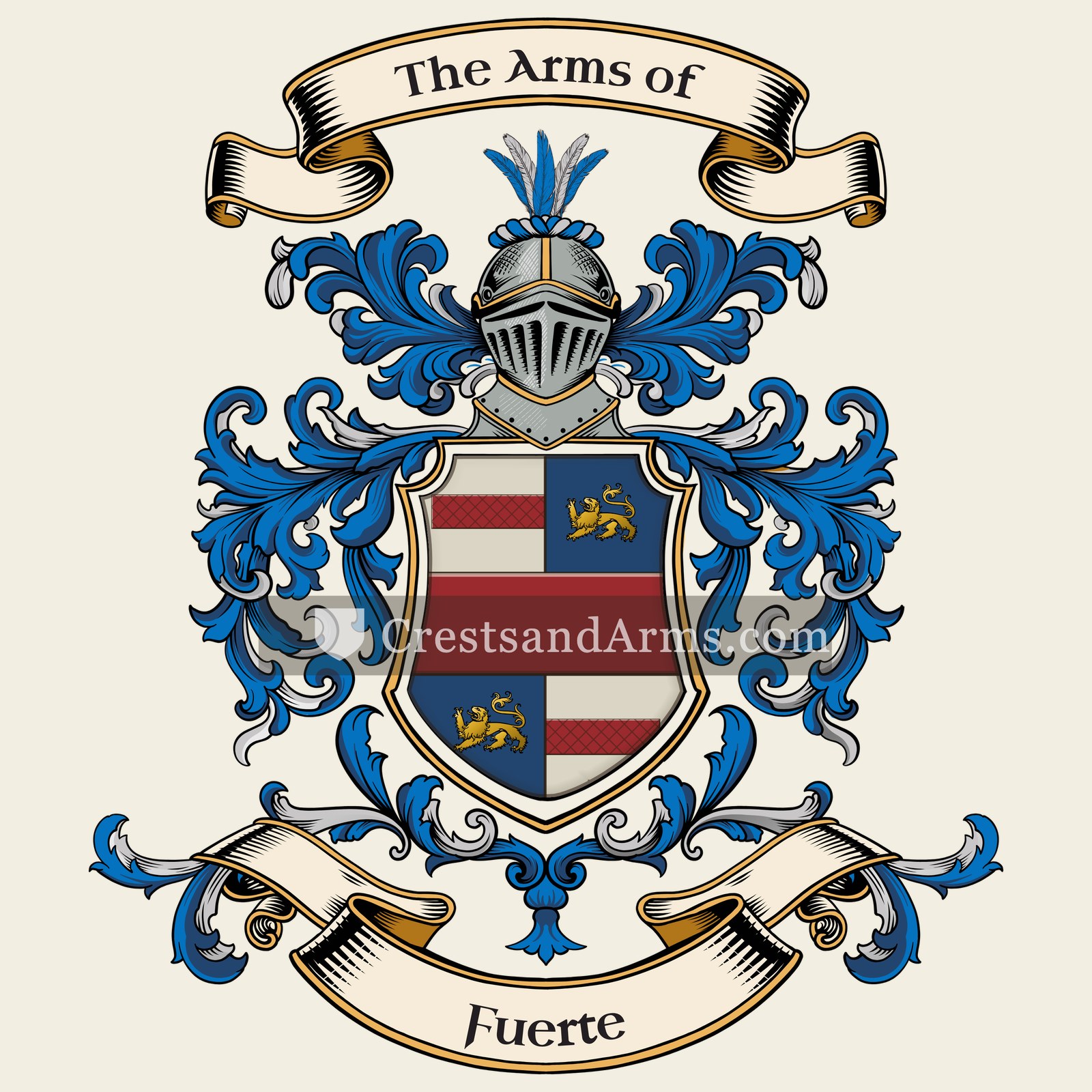 The Fuerte coat of arms, drawn from the recorded blazon