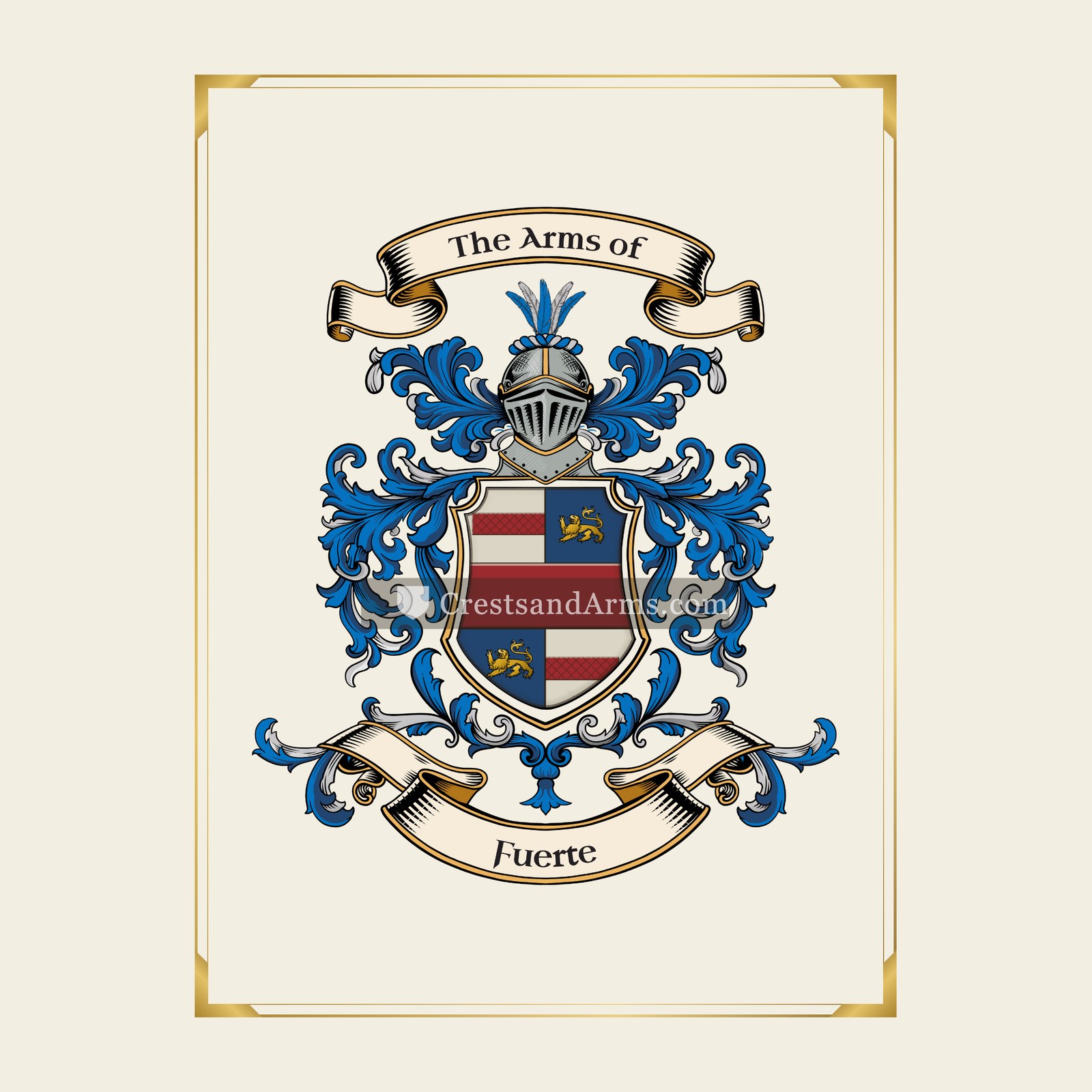 With gold border