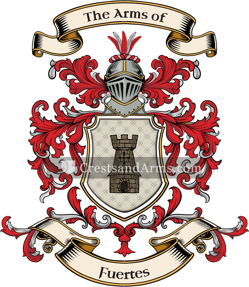 The Fuertes coat of arms, drawn from the recorded blazon