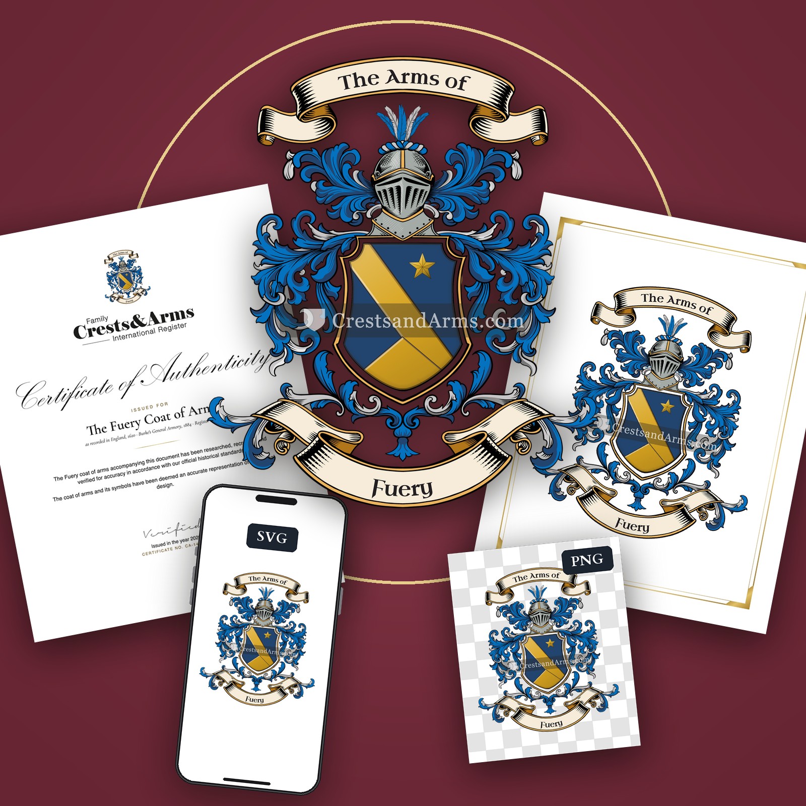 The Fuery arms on the coat of arms — digital pack