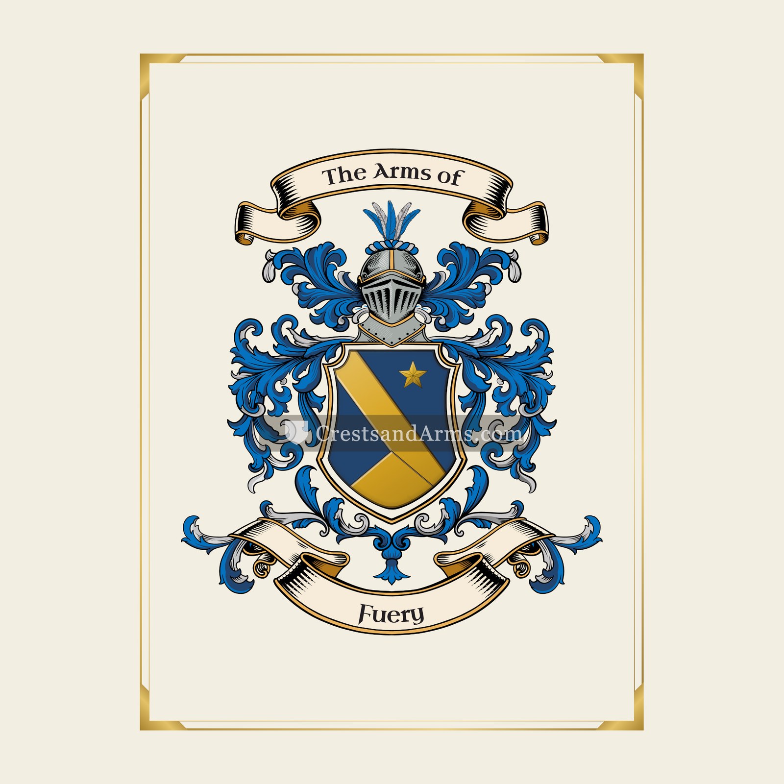 With gold border