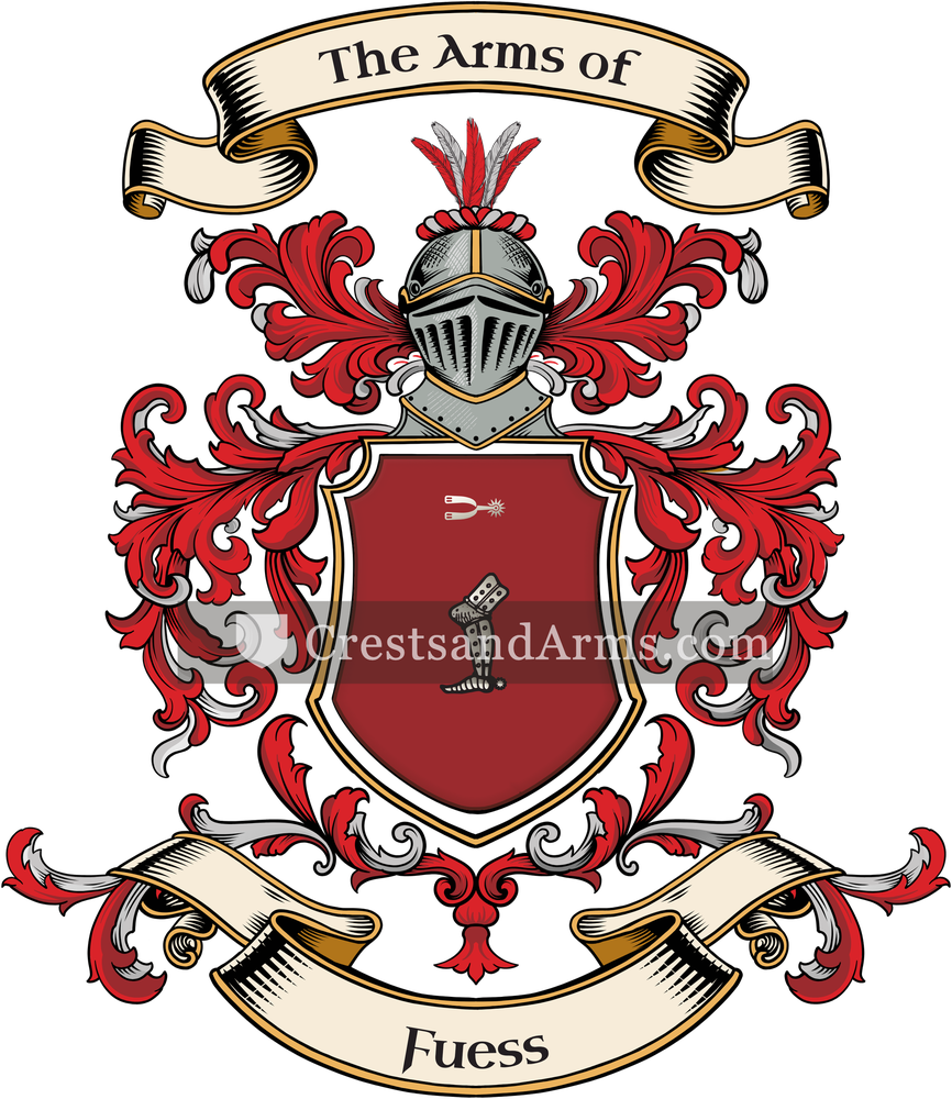 The Fuess coat of arms, drawn from the recorded blazon