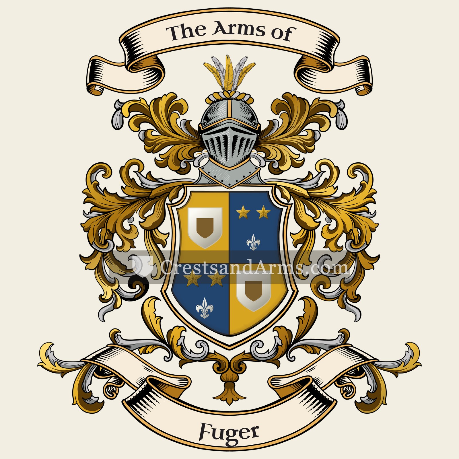 The Fuger coat of arms, drawn from the recorded blazon
