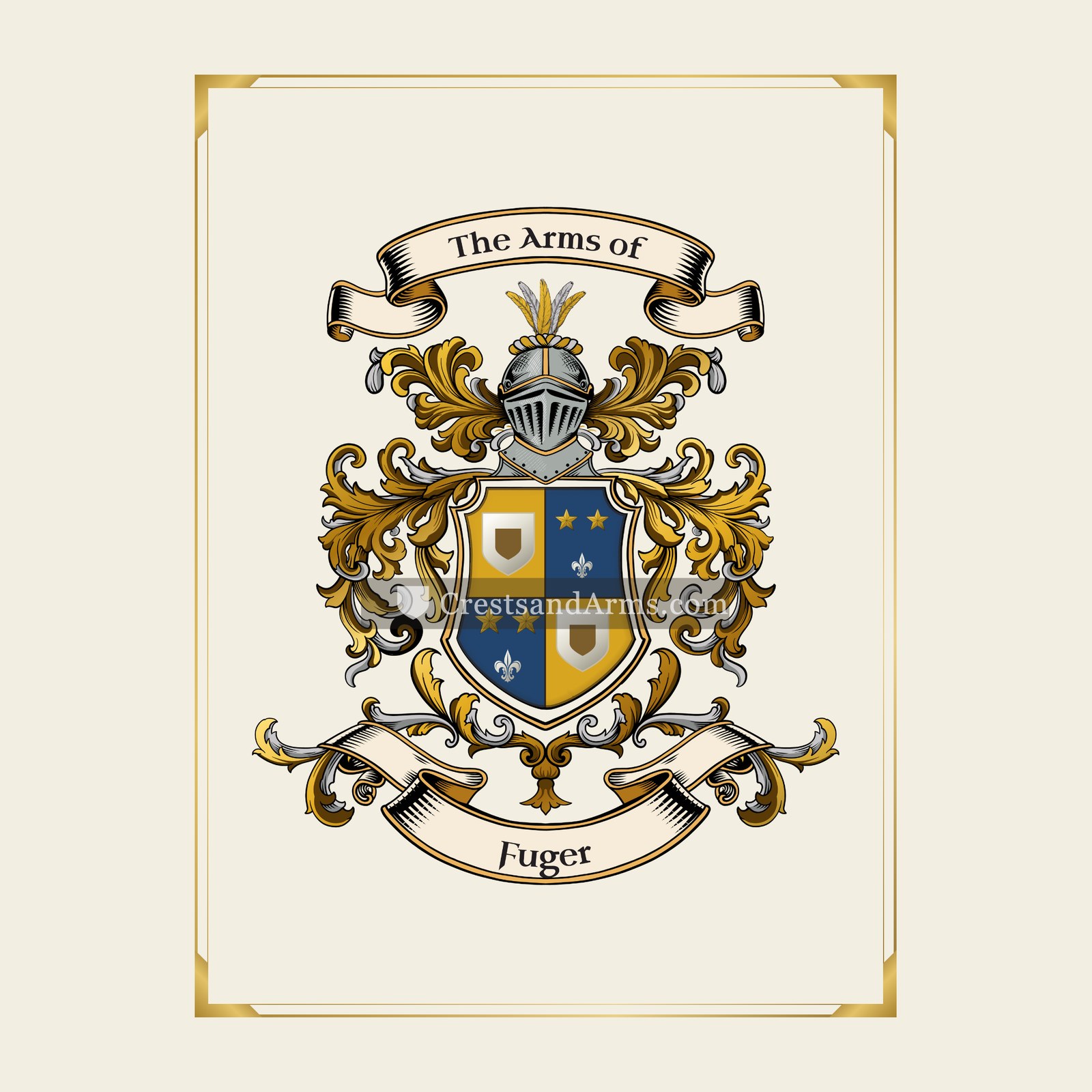 With gold border