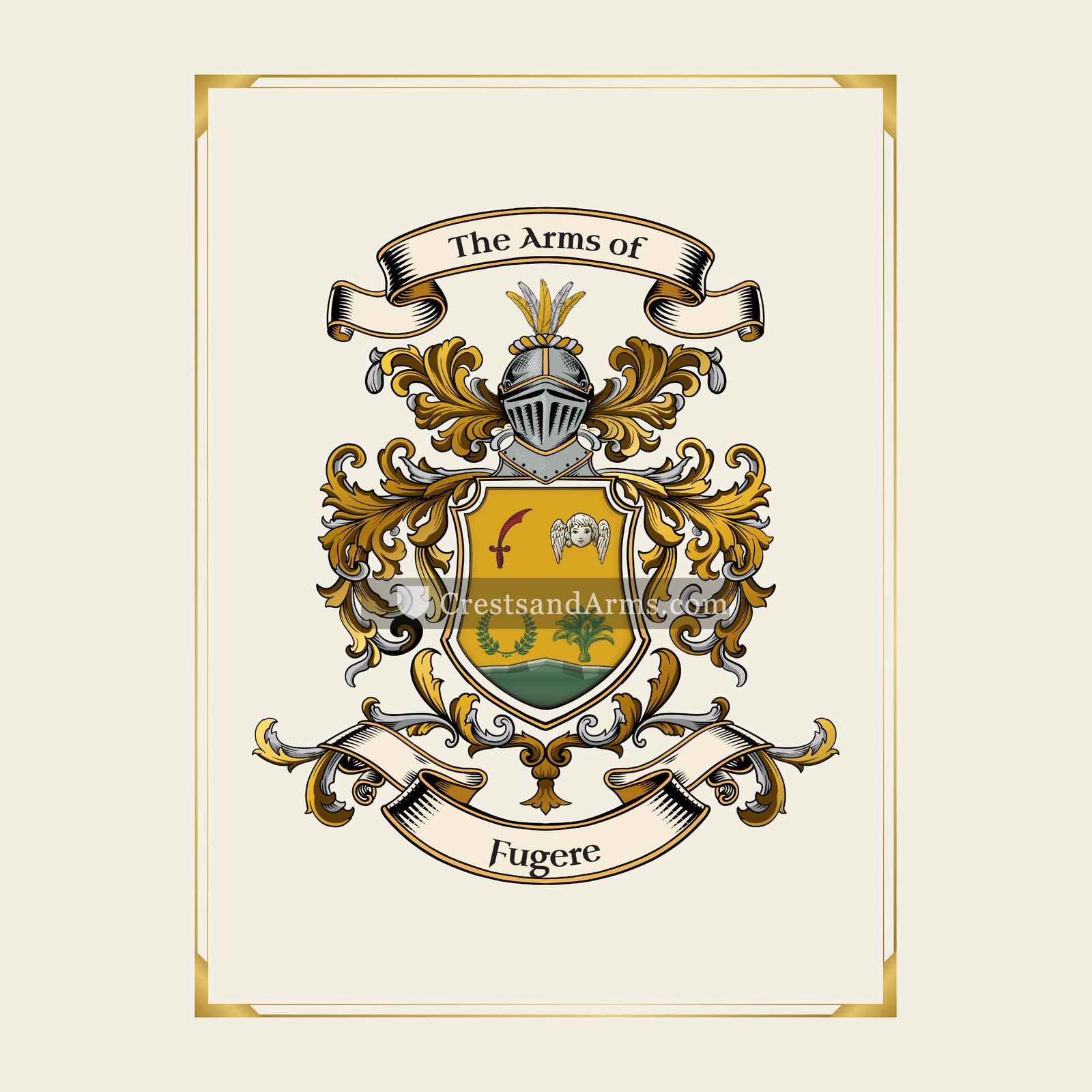 With gold border