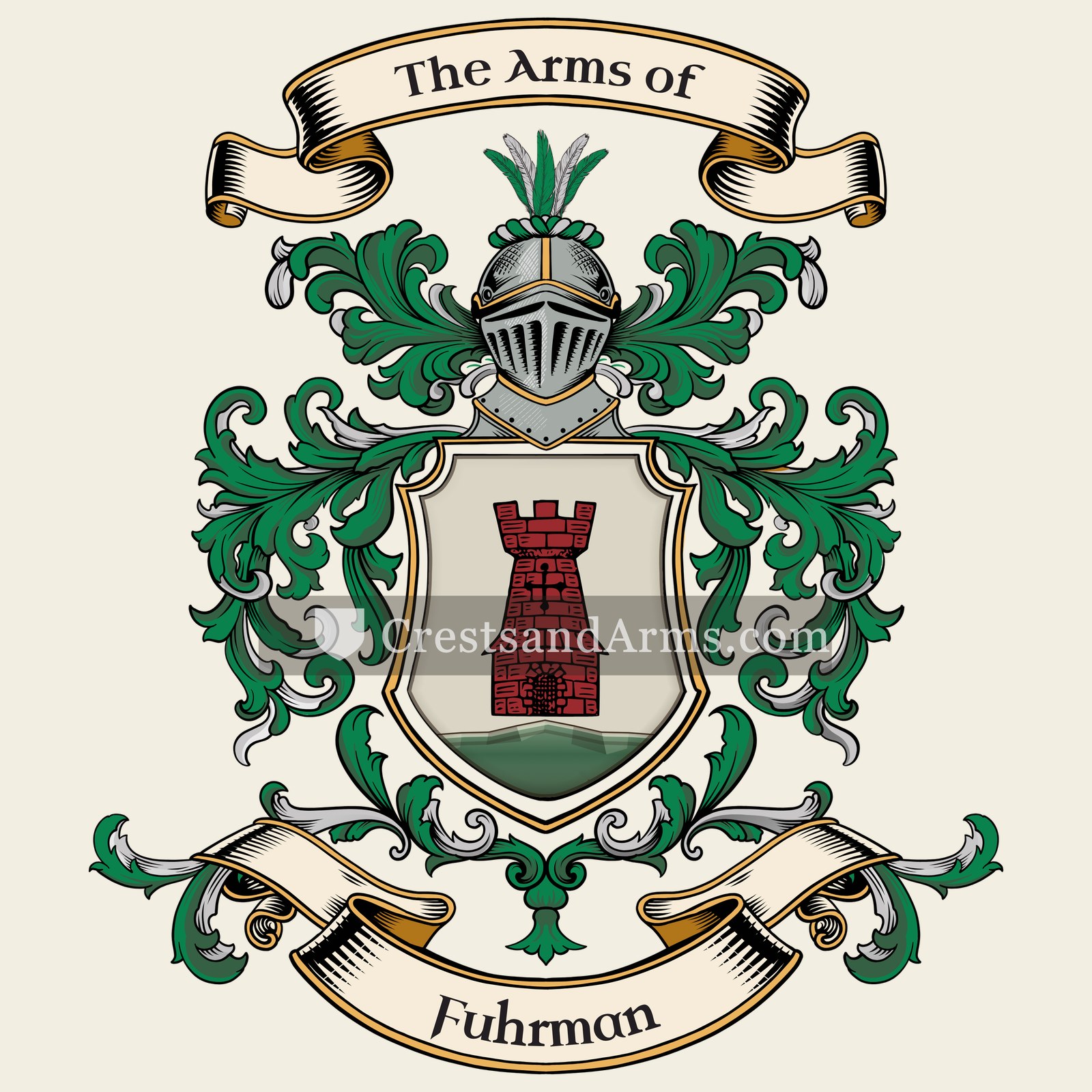 The Fuhrman coat of arms, drawn from the recorded blazon