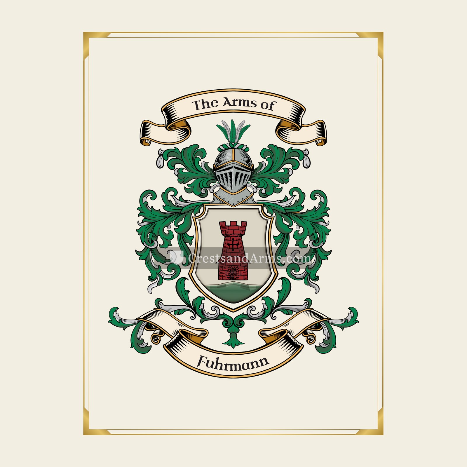 With gold border