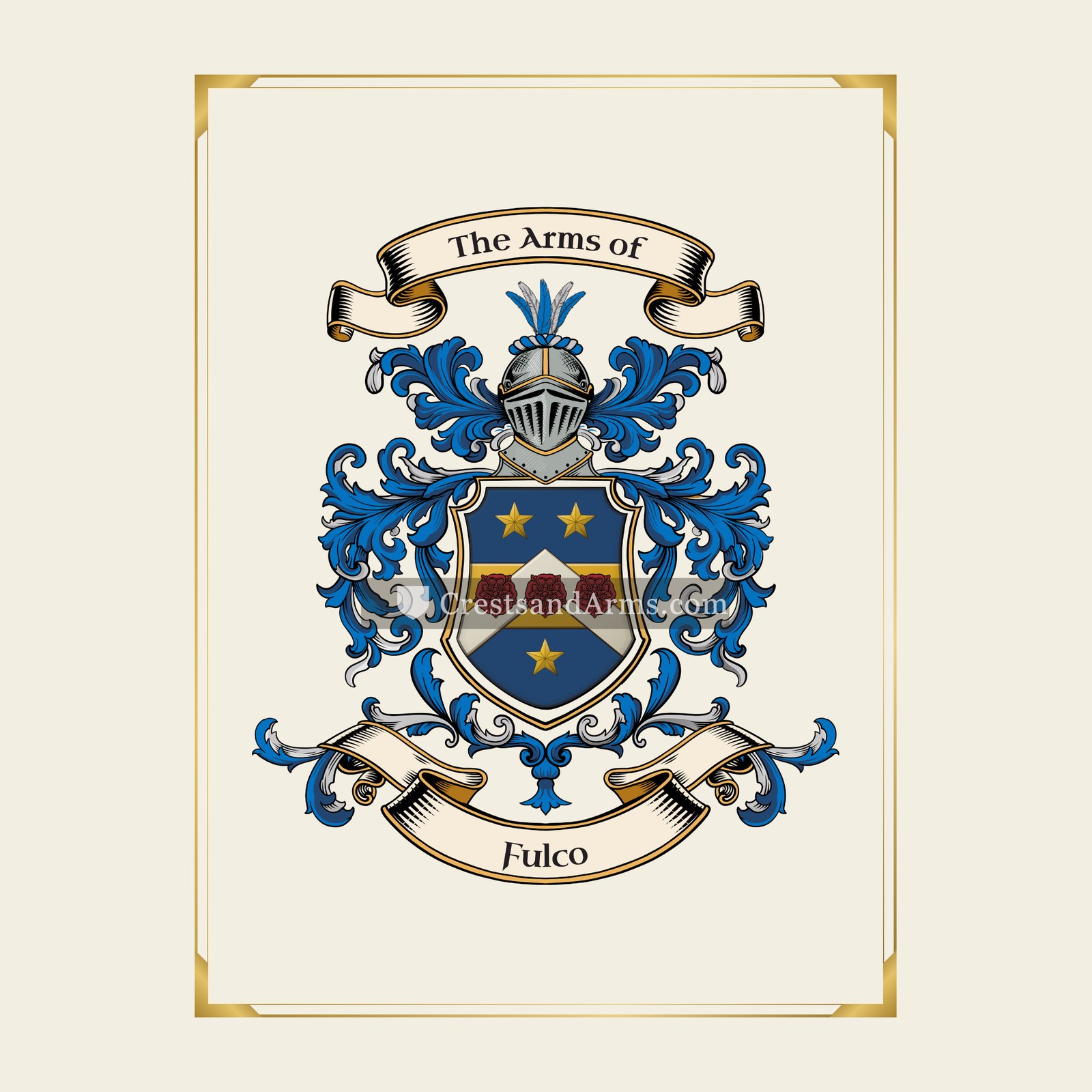 With gold border