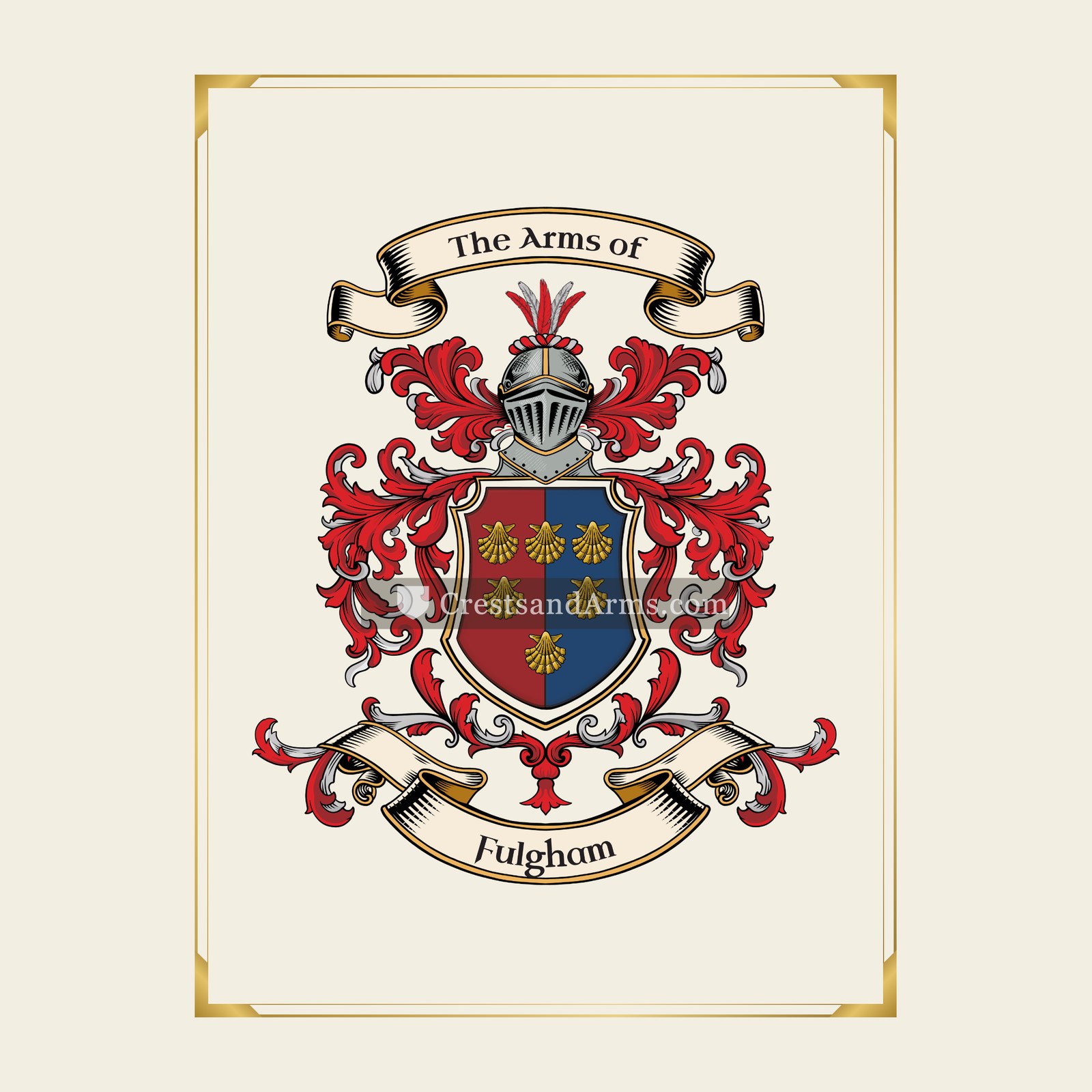 With gold border