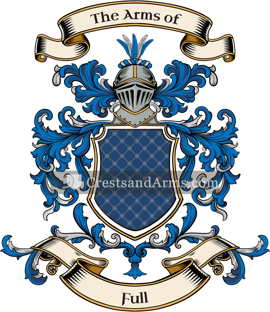The Full coat of arms, drawn from the recorded blazon