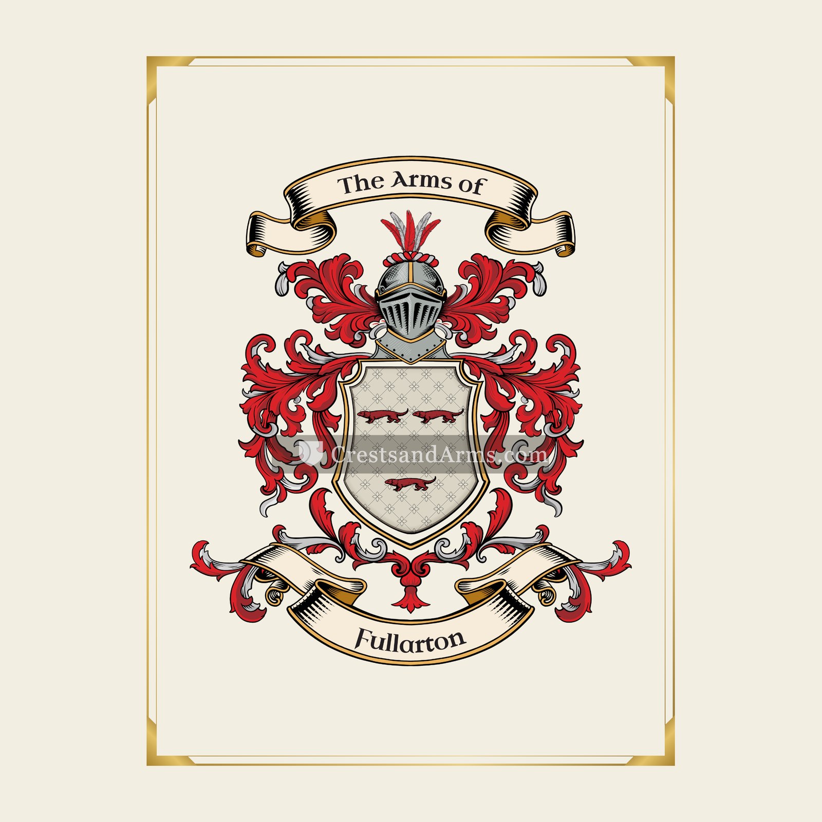 With gold border