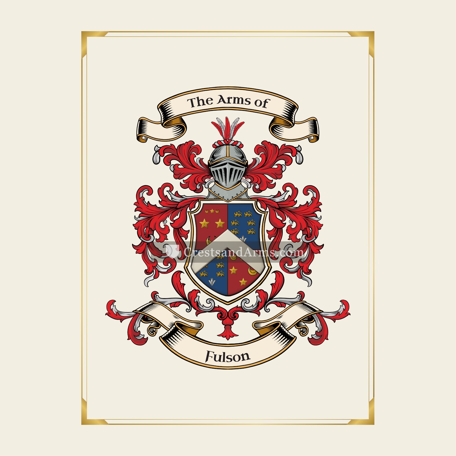 With gold border