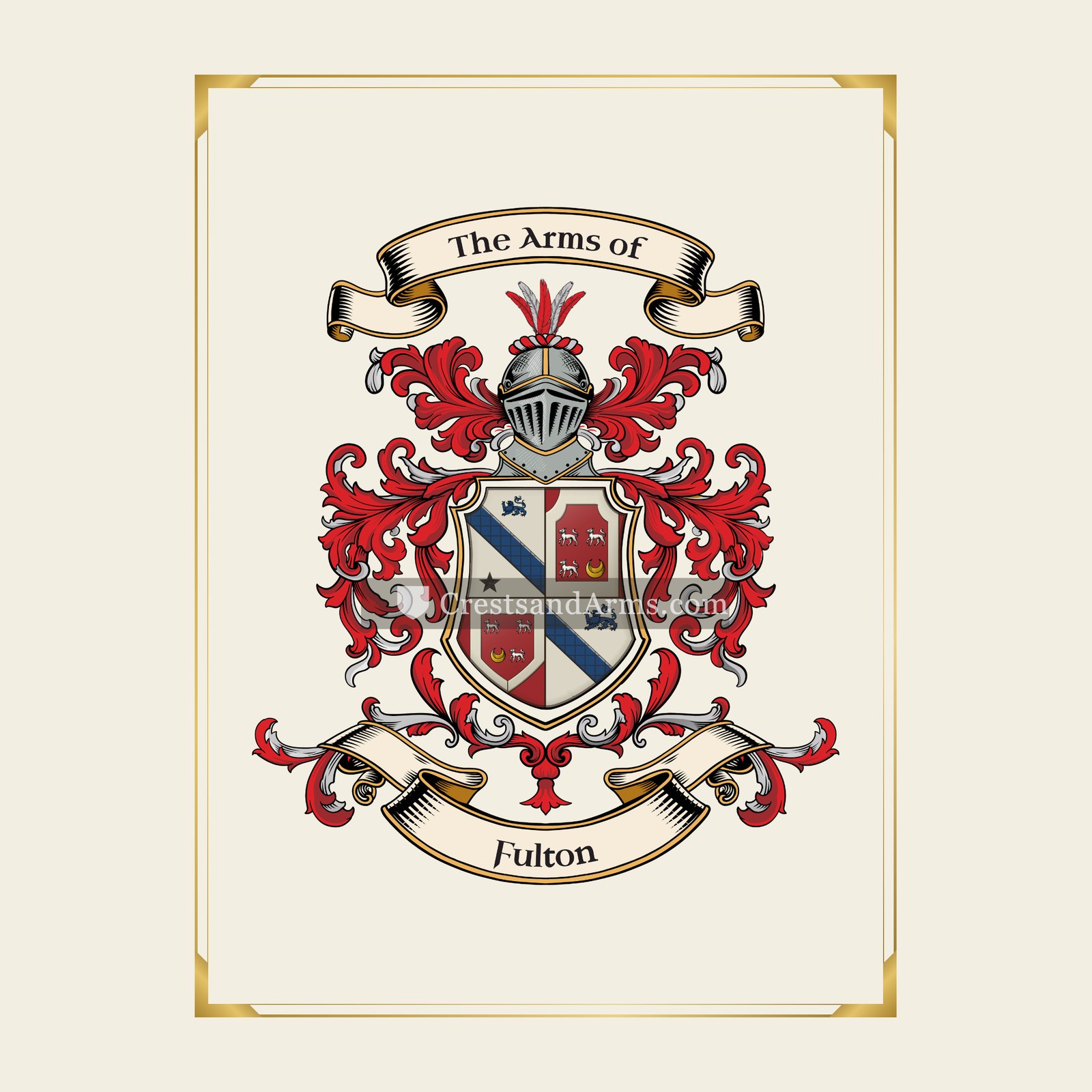 With gold border