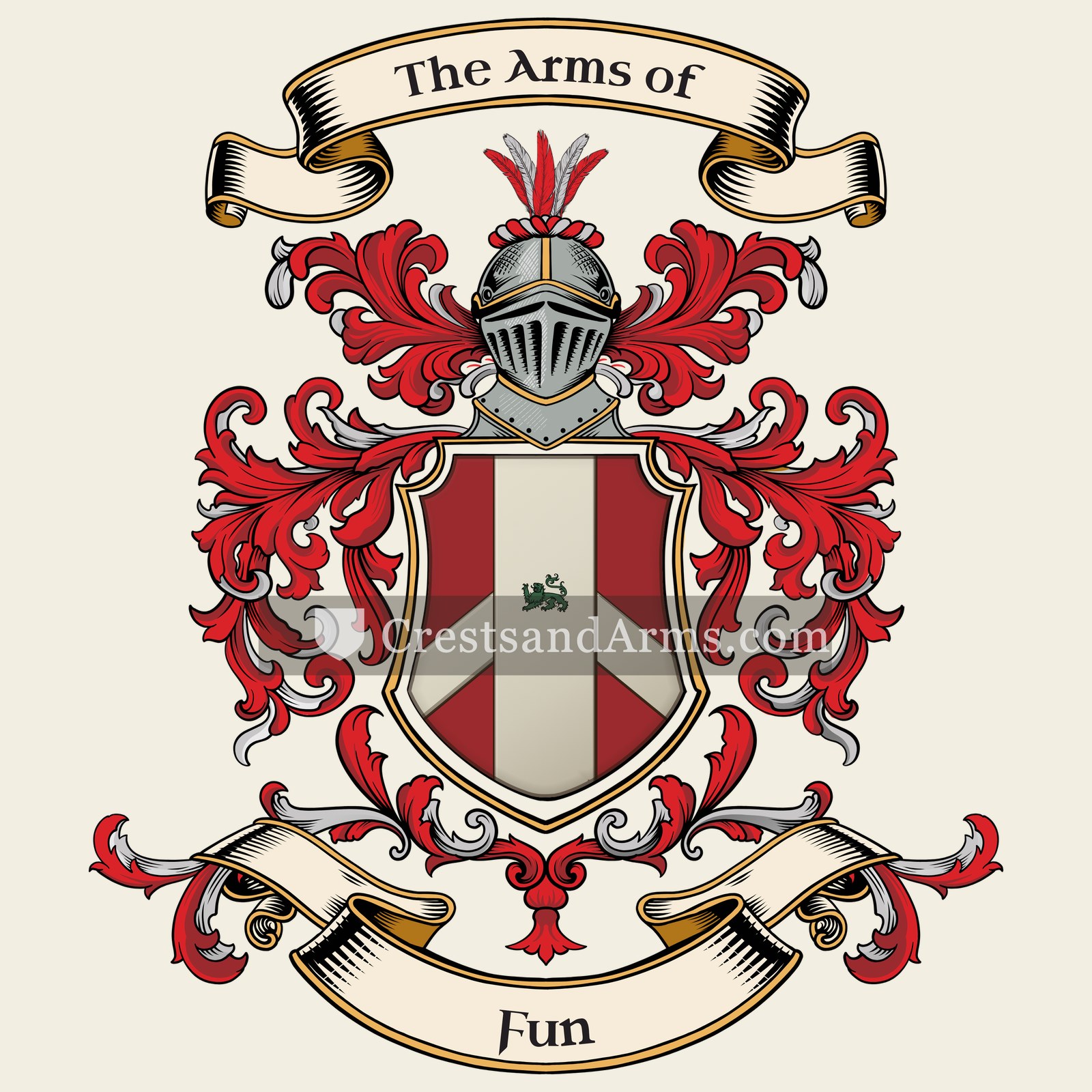 The Fun coat of arms, drawn from the recorded blazon