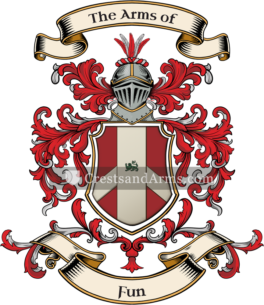 The Fun coat of arms, drawn from the recorded blazon