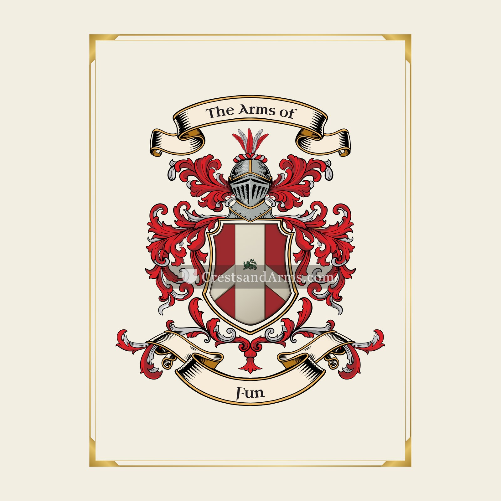 With gold border