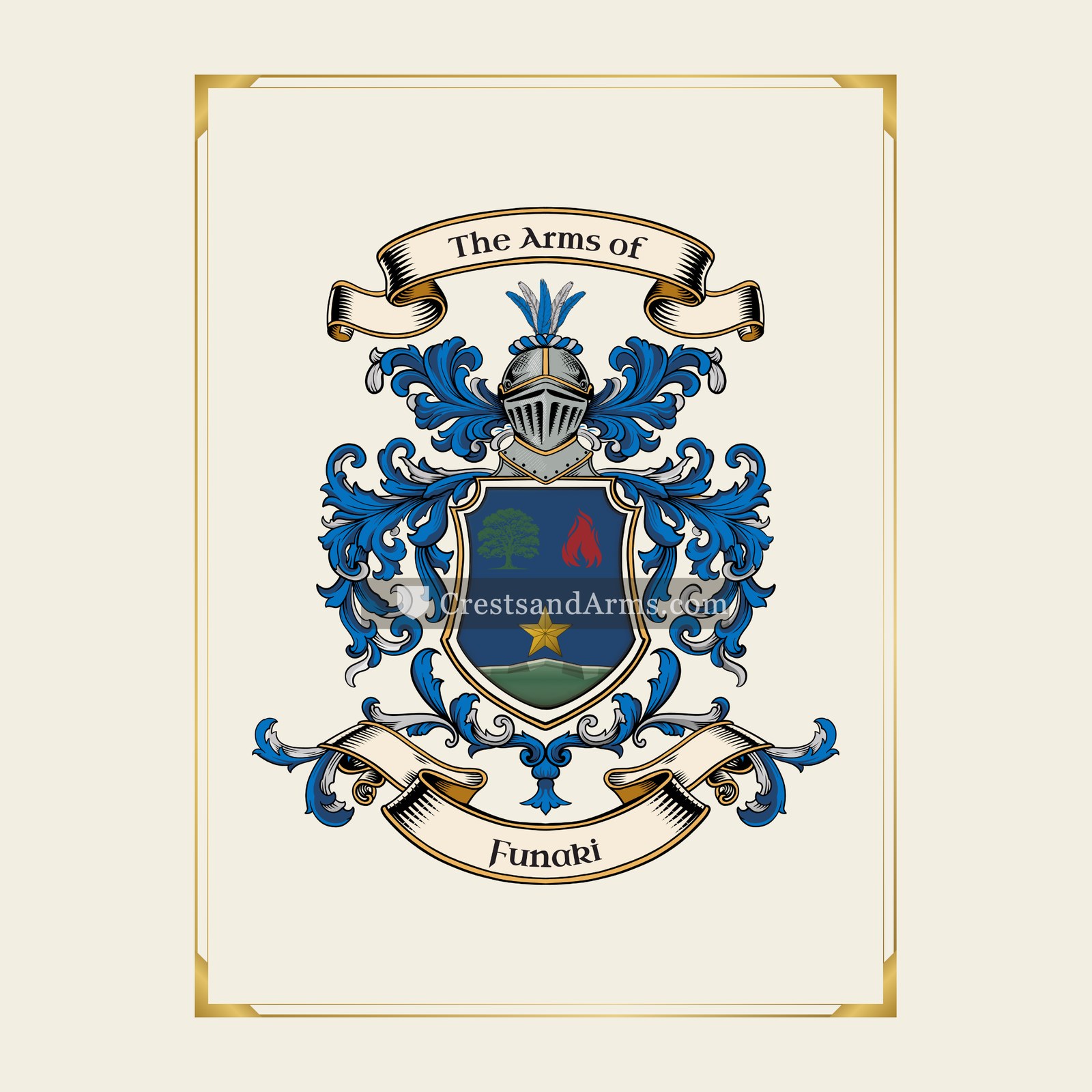 With gold border