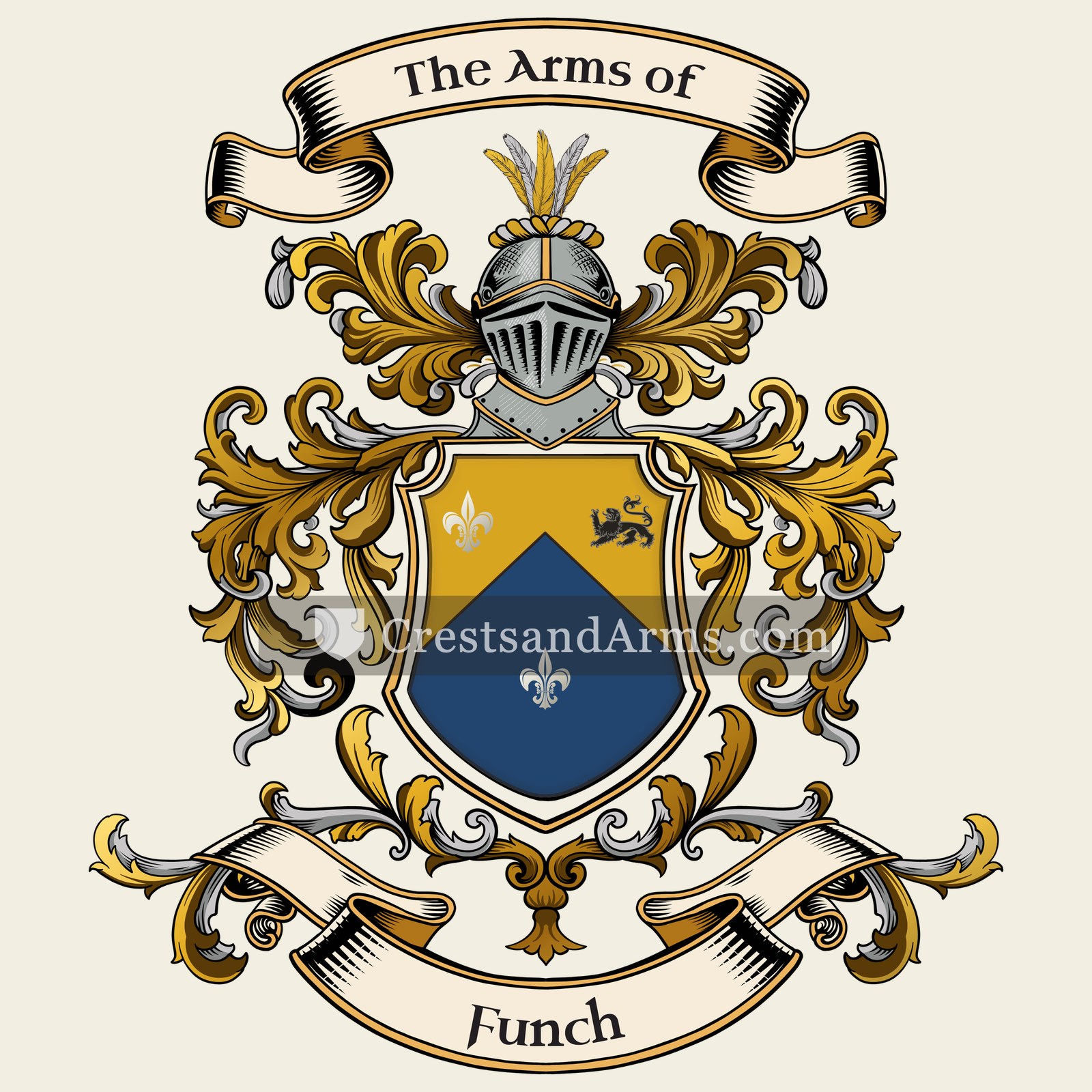 The Funch coat of arms, drawn from the recorded blazon