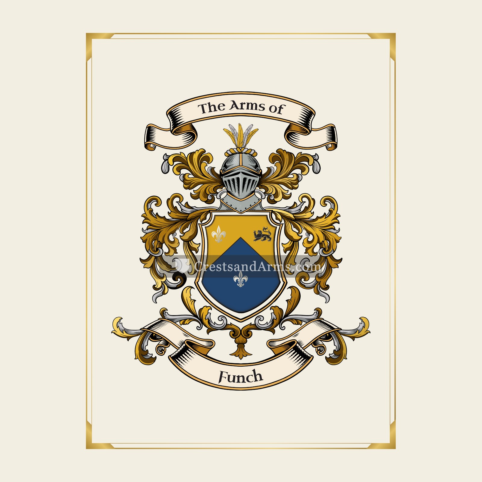 With gold border