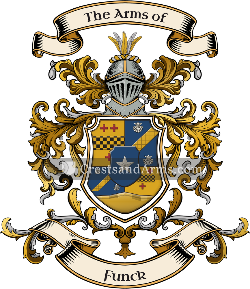 The Funck coat of arms, drawn from the recorded blazon