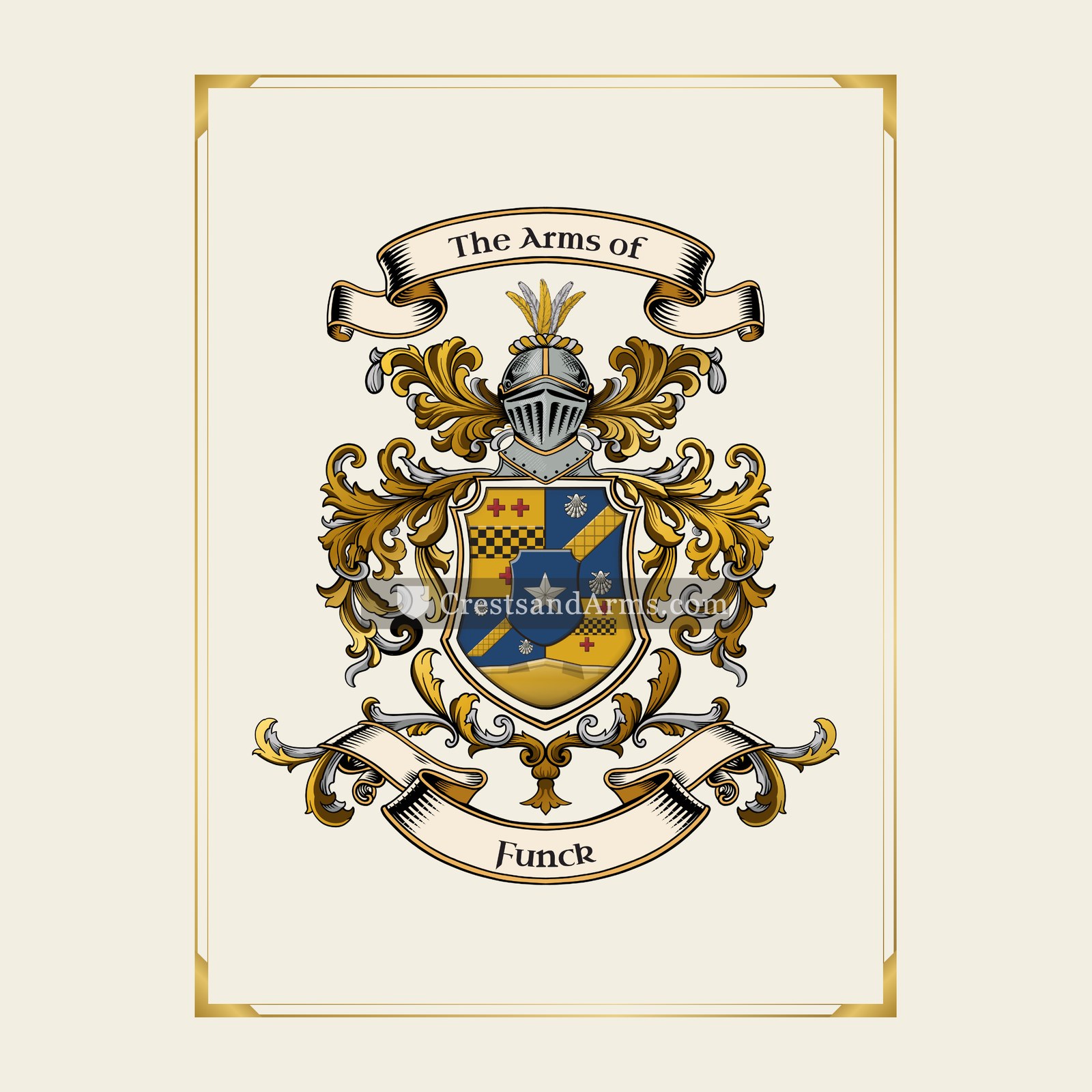 With gold border