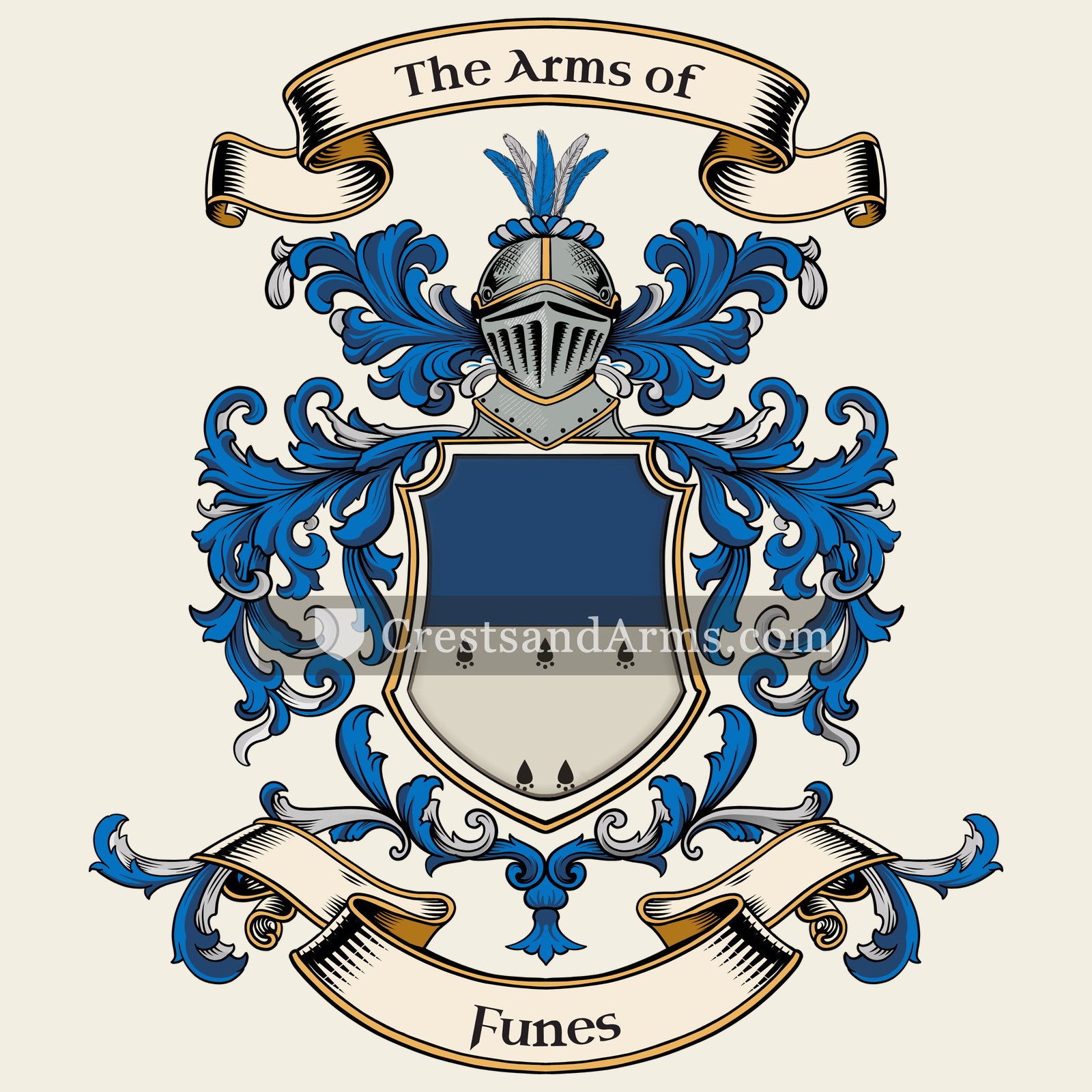 The Funes coat of arms, drawn from the recorded blazon