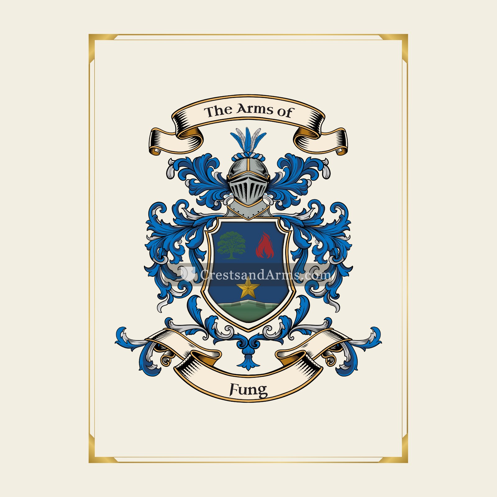 With gold border