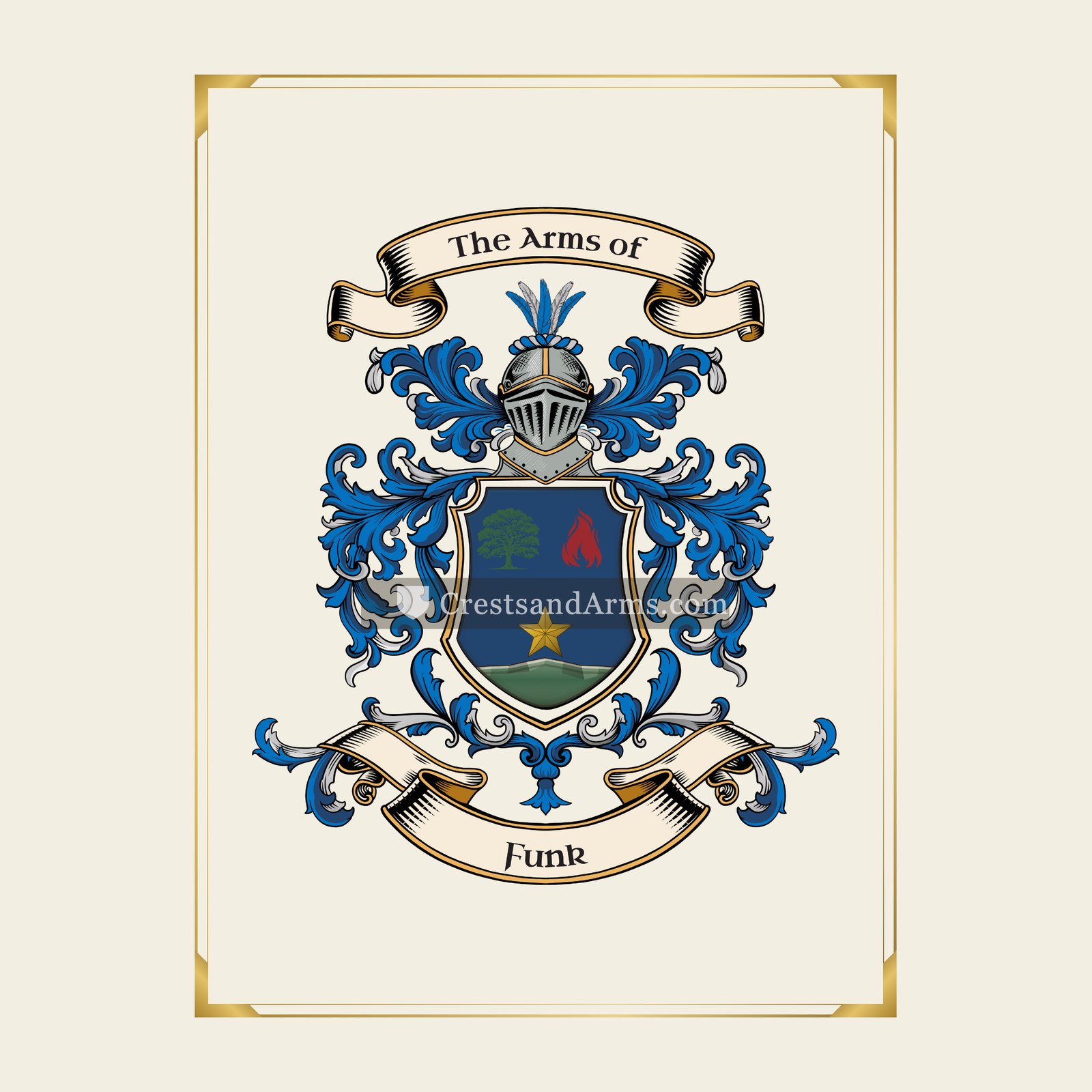 With gold border