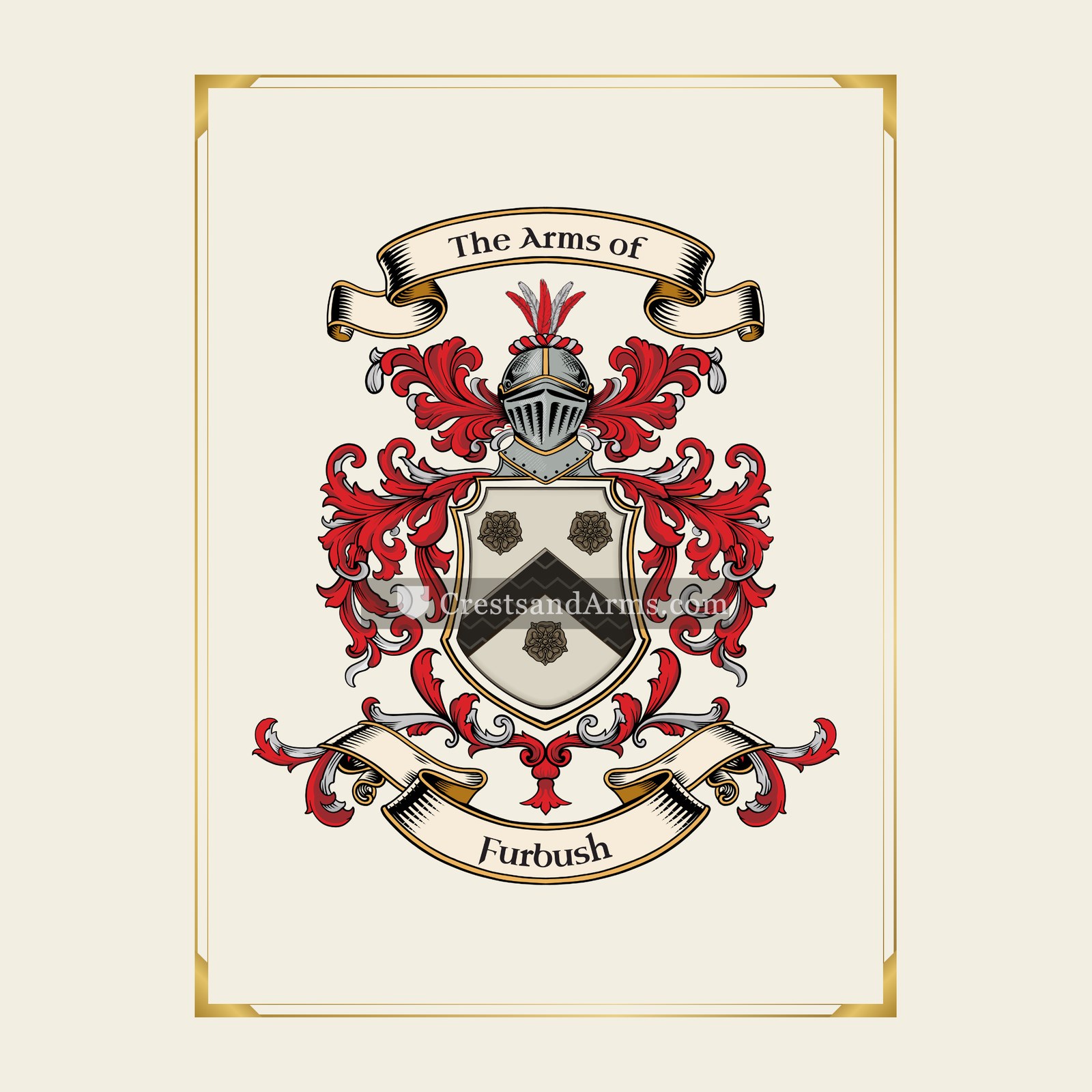With gold border