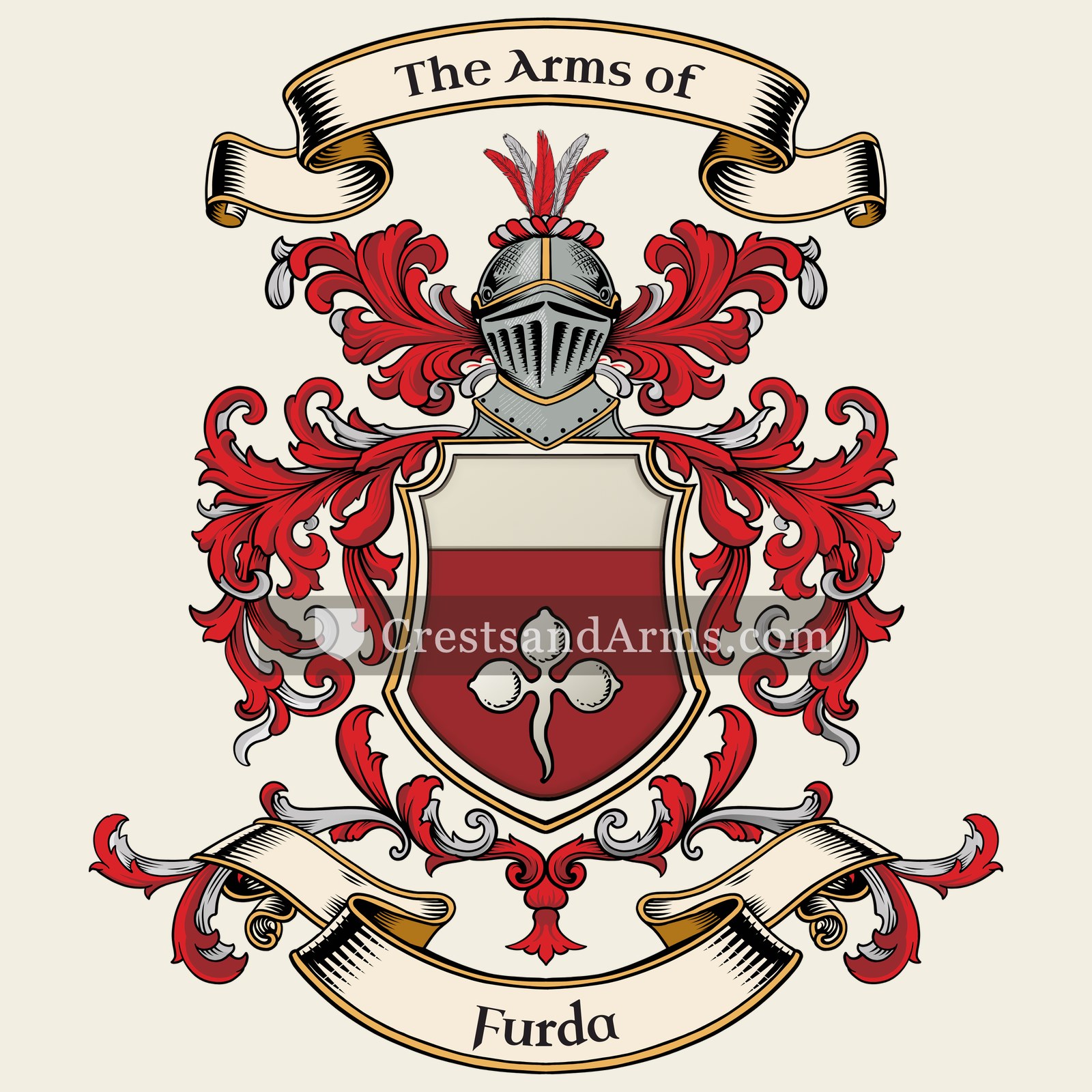 The Furda coat of arms, drawn from the recorded blazon
