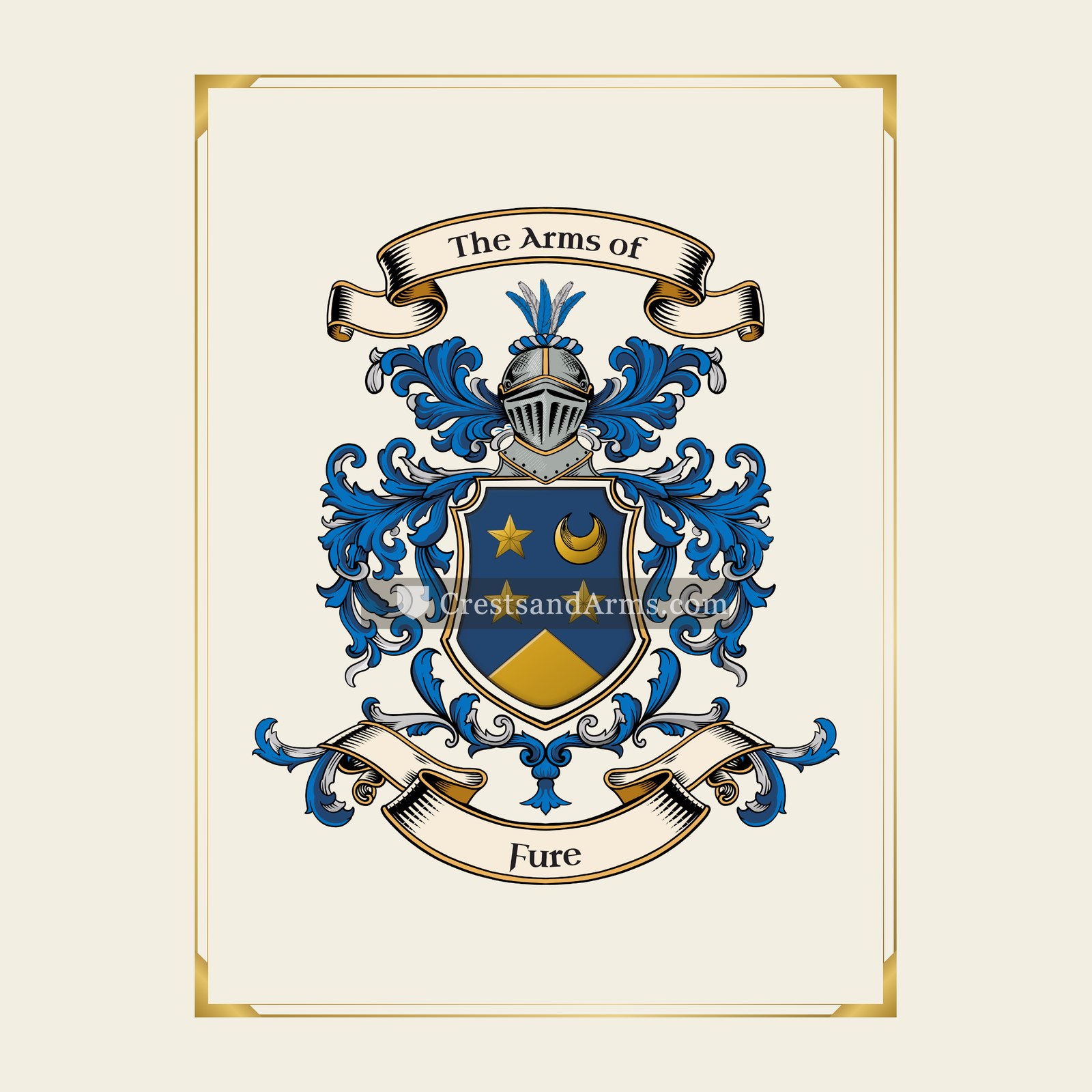 With gold border