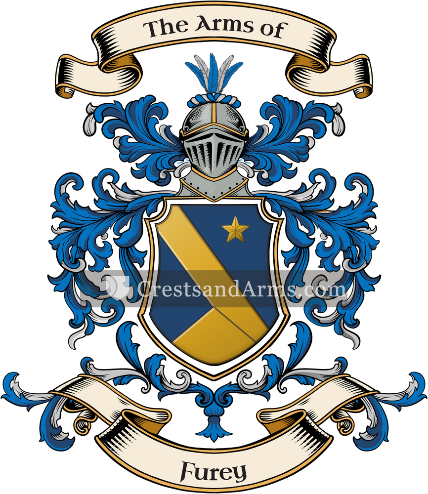 The Furey coat of arms, drawn from the recorded blazon