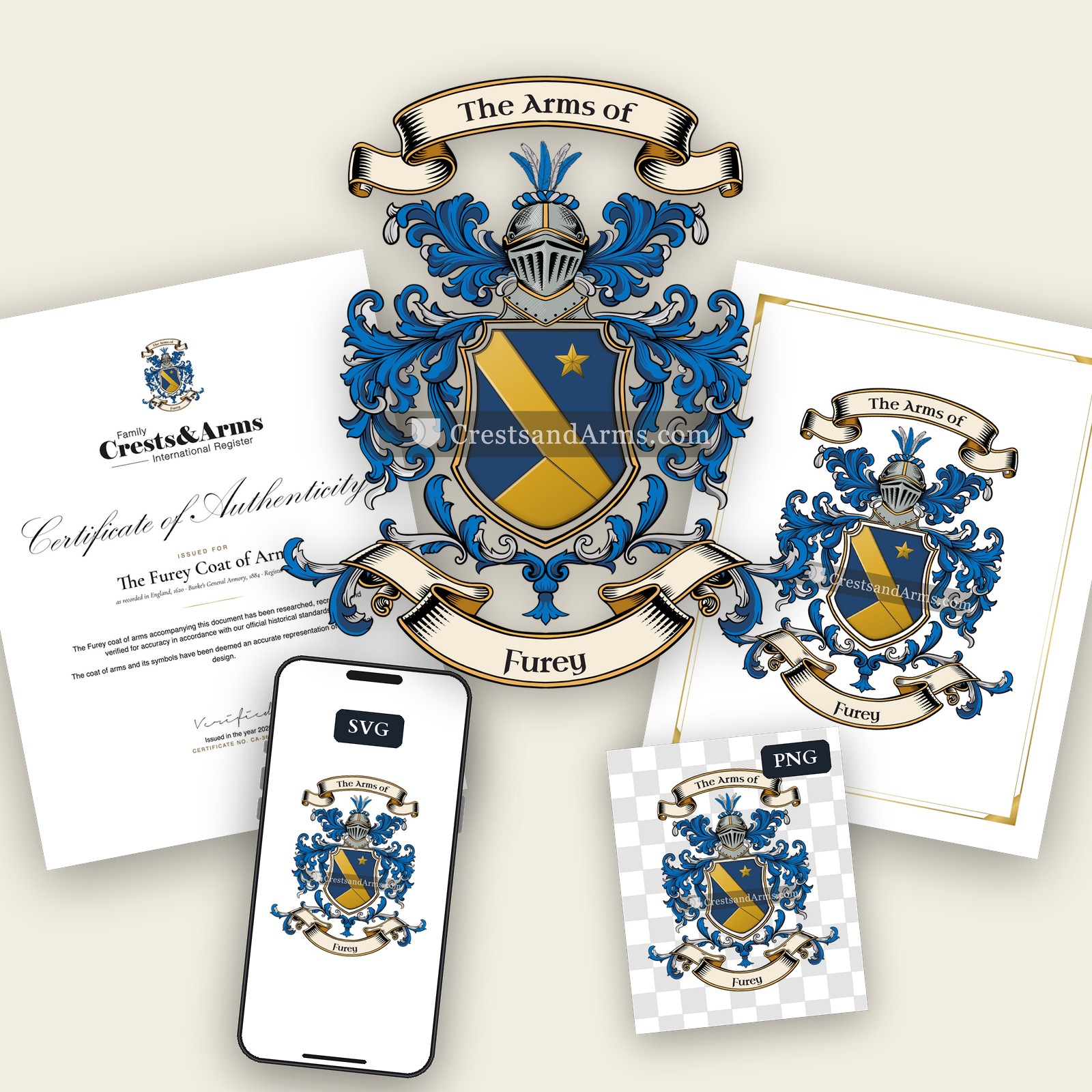 The Furey arms on the coat of arms — digital pack