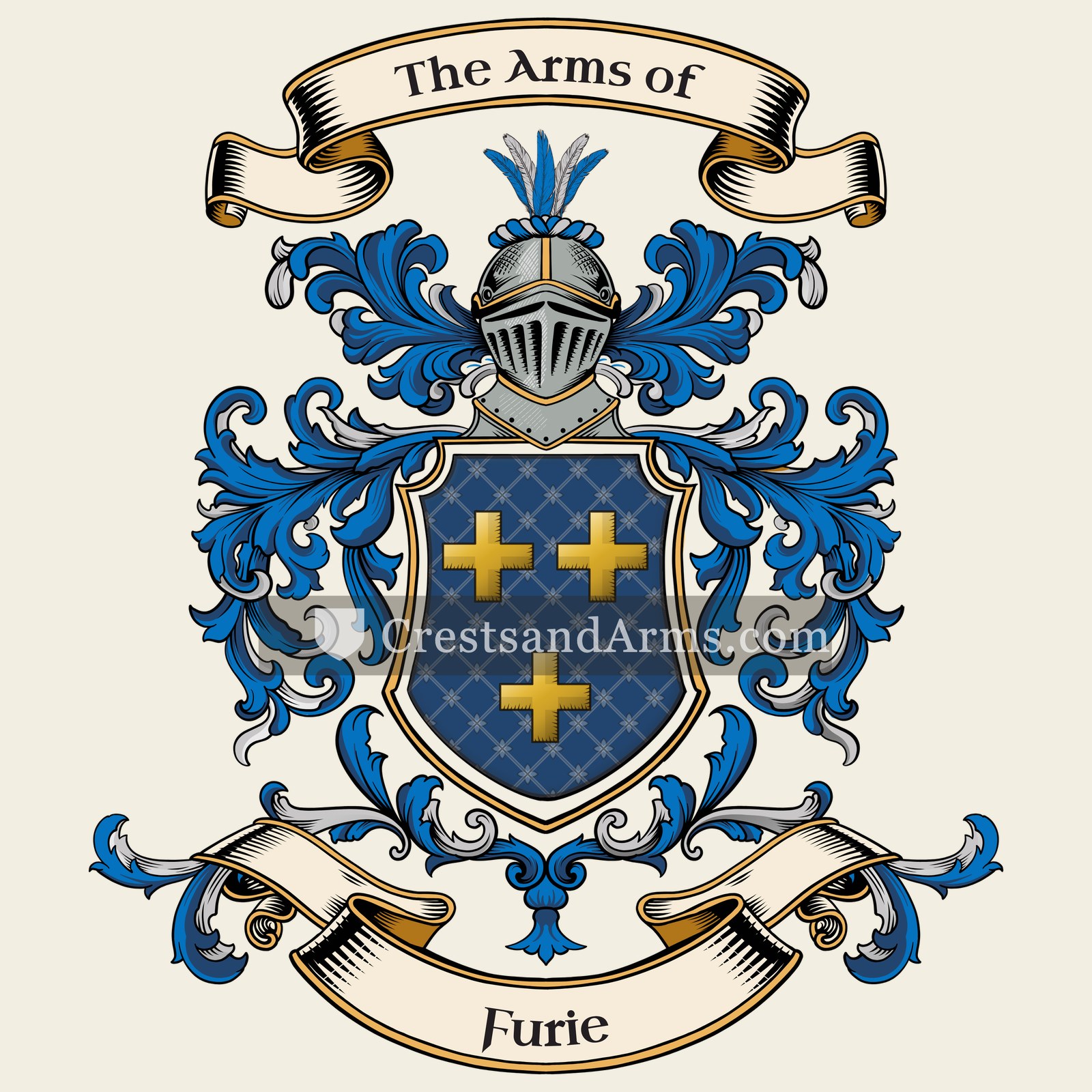 The Furie coat of arms, drawn from the recorded blazon
