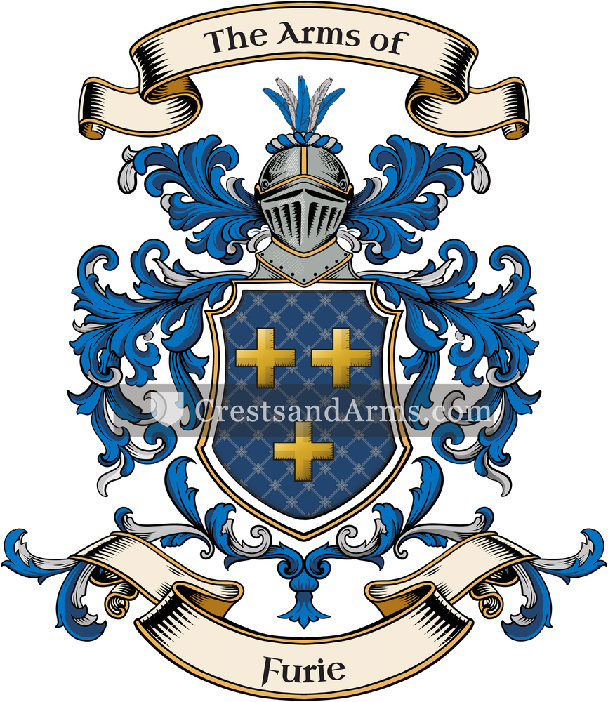 The Furie coat of arms, drawn from the recorded blazon