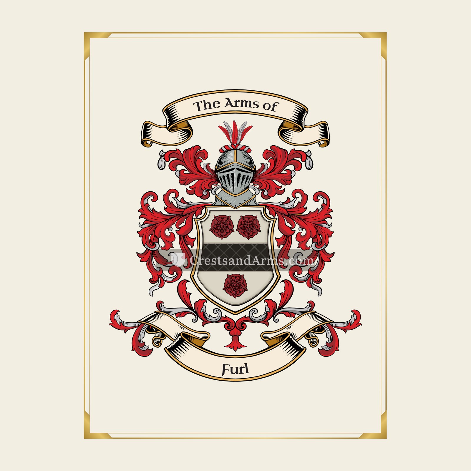 With gold border