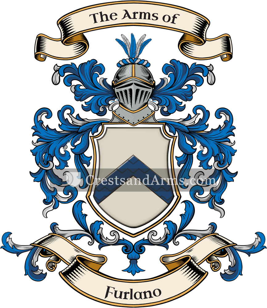The Furlano coat of arms, drawn from the recorded blazon